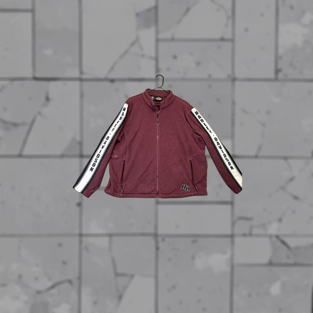 Harley Davidson VINTAGE Harley-Davidson Jacket Womens 2XL Burgundy Fleece Full Zip Spell Out Motorcycle Size XXL / US 16-18 / IT 52-54 - 1 Thumbnail