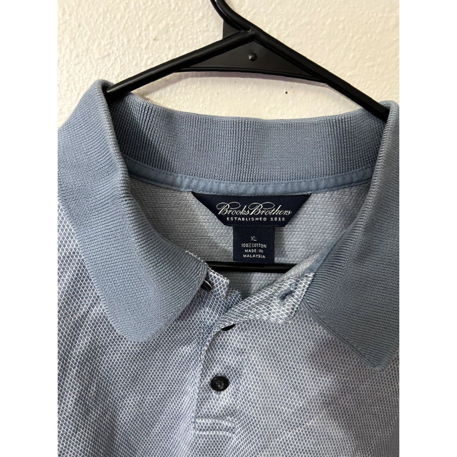 Brooks Brothers Brooks Brothers Shirt Polo Short Sleeve Mens XL Blue 100% Cotton Knit Button Collared Logo Casual Business Golf All Seasons Lightweight Size US XL / EU 56 / 4 - 2 Thumbnail