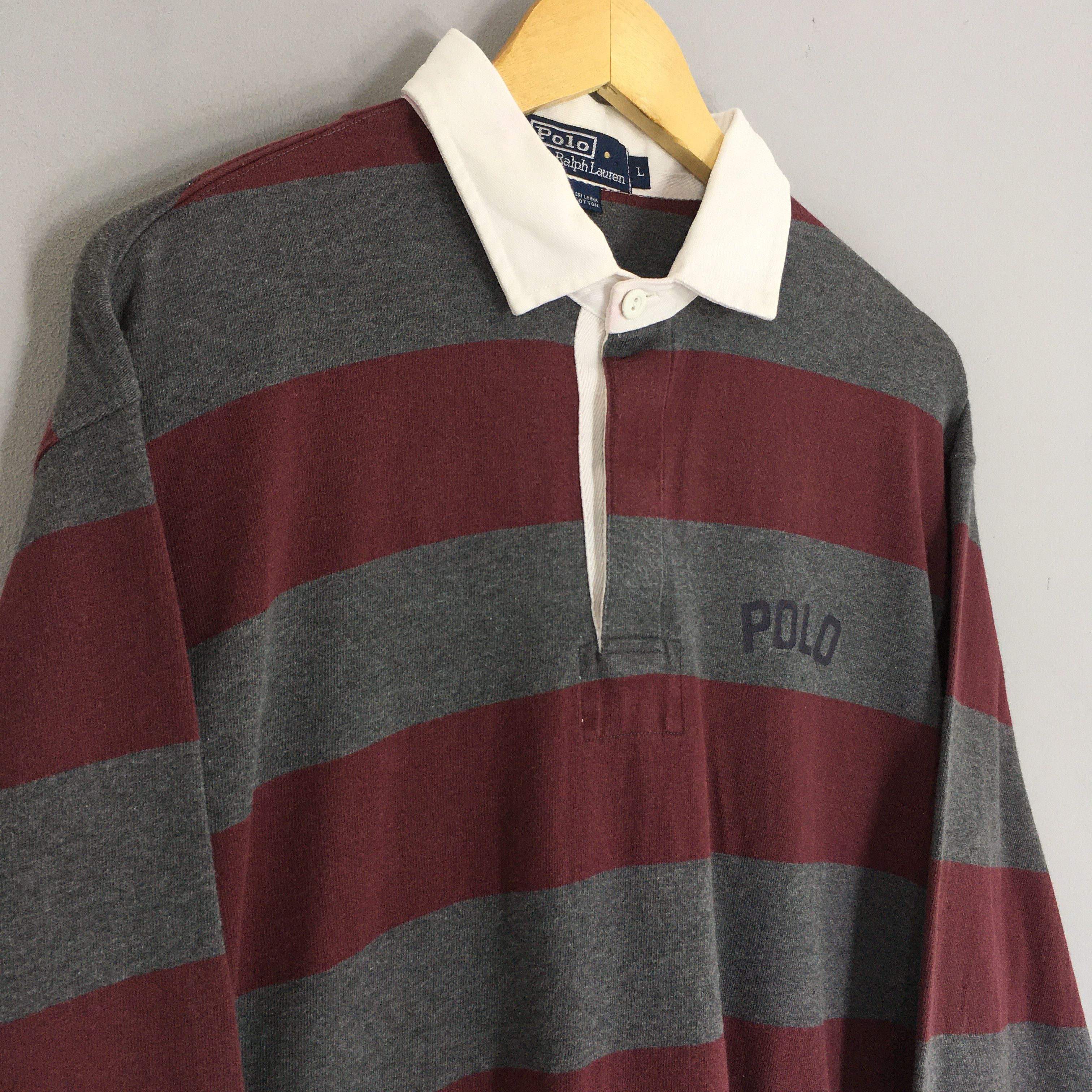 Polo Ralph Lauren Vintage Polo Ralph Lauren Striped Rugby Shirt Large Size US L / EU 52-54 / 3 - 3 Thumbnail