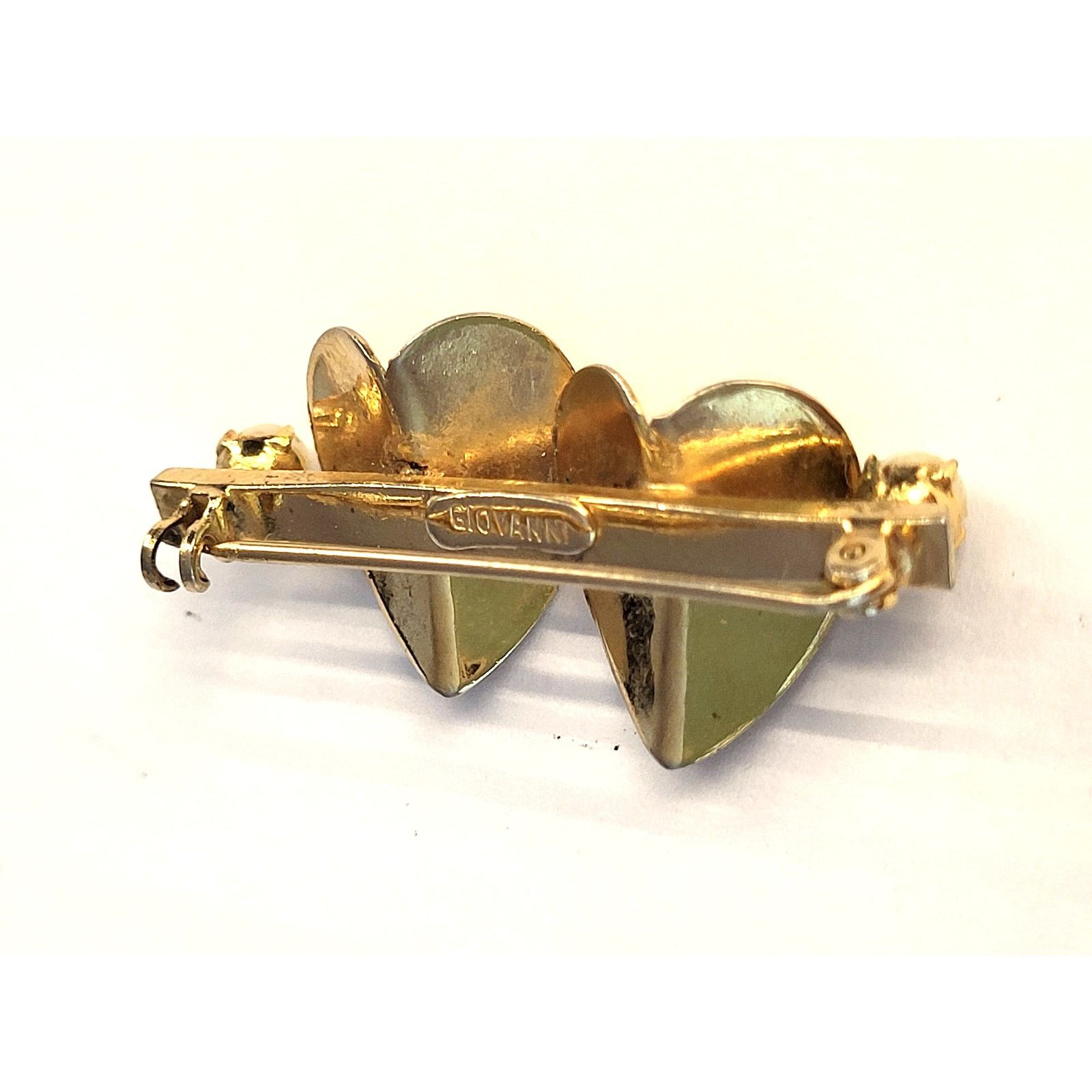 & Other Stories VTG Giovanni Heart Brooch w/Pearls Signed Gold Size ONE SIZE - 5 Thumbnail