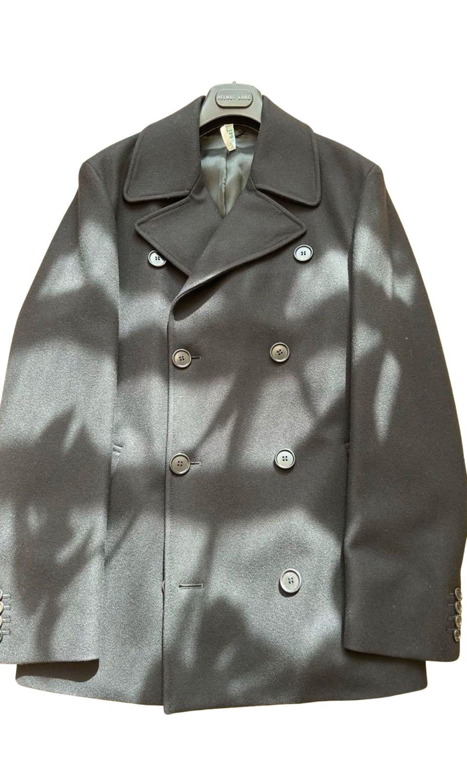 image of Helmut Lang A/w 2000 Wool Overcoat in Black, Men's (Size Small)