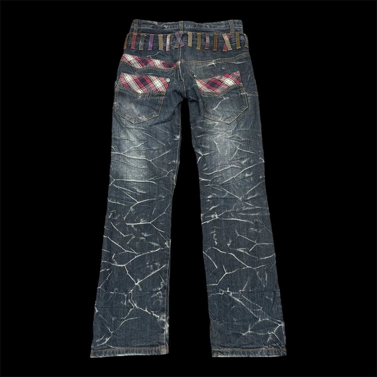 If Six Was Nine EXPLOSION Double Waist Plaid Patchwork Spider Fade Grunge Size US 31 - 1 Thumbnail