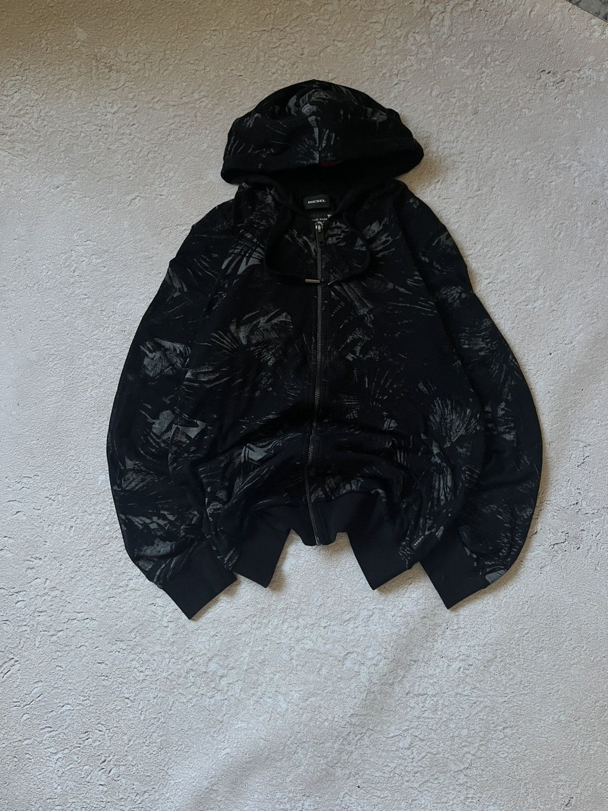 Diesel Vintage Diesel Zip Hoodie Y2K Archive Black Y2K Streetwear Size US S / EU 44-46 / 1 - 2 Thumbnail
