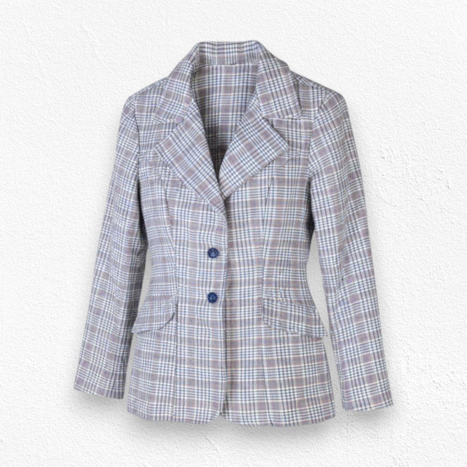 Vintage 1960s Mod Plaid Tailored Blazer Size 4 Size S / US 4 / IT 40 - 1 Thumbnail