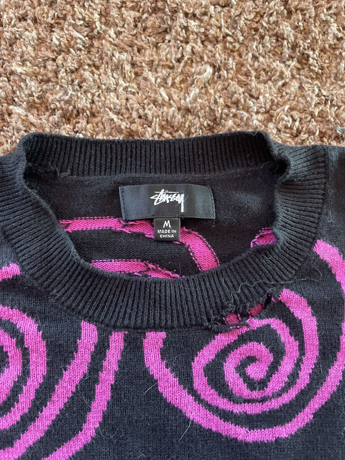 Stussy Purple and black stussy spiral knit Size US M / EU 48-50 / 2 - 3 Thumbnail