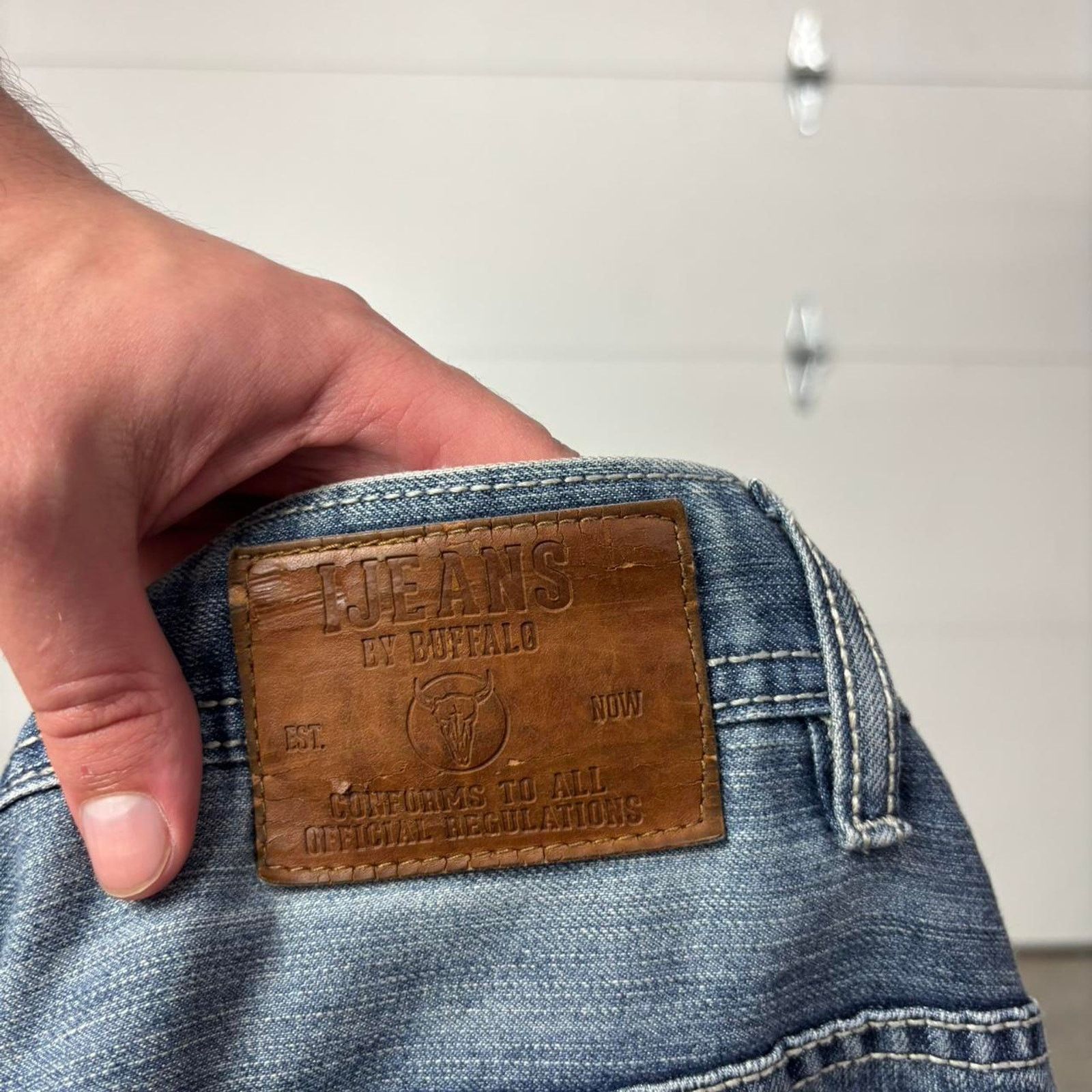 Vintage 2000s Baggy Embroidered Grunge Faded Jeans Size US 44 / EU 60 - 5 Thumbnail