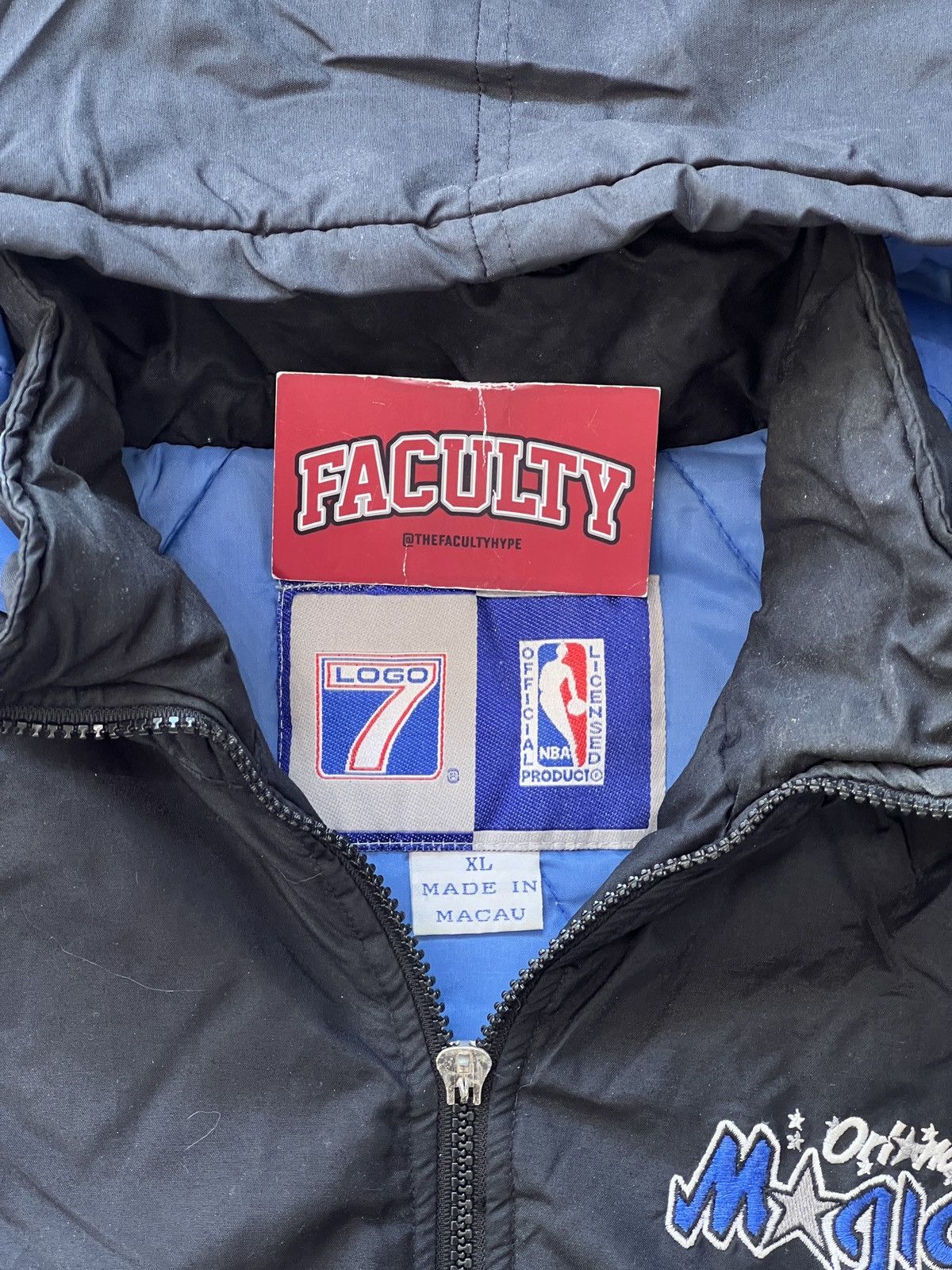 NBA × Vintage Vintage 90s Orlando Magic Logo 7 Quater Zip Up Jacket XL Size US XL / EU 56 / 4 - 3 Thumbnail