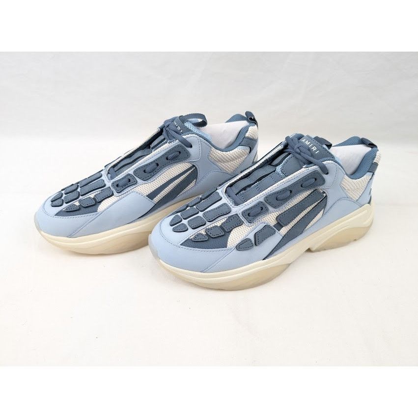 Amiri o1rshd1 Bone Runner Low-Top Sneakers in Baby Blue Size US 12 / EU 45 - 17 Thumbnail