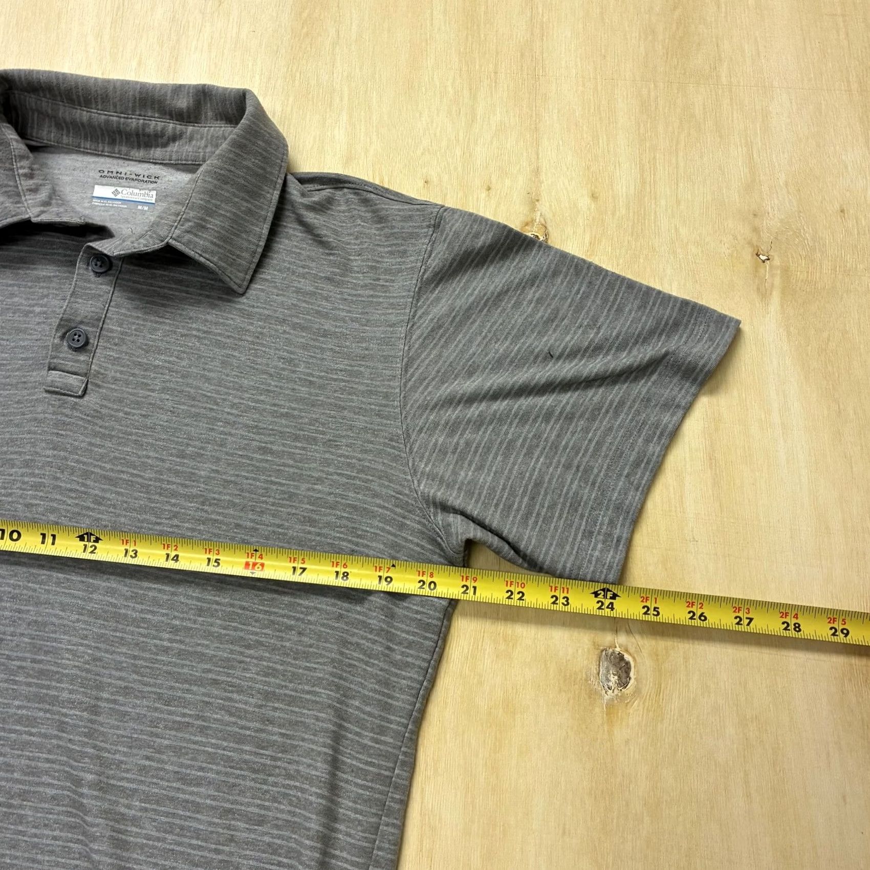 Vintage Columbia Polo Shirt Mens M Gray Striped Omni-Wick Short Sleeve Casual Polo Size US M / EU 48-50 / 2 - 7 Thumbnail