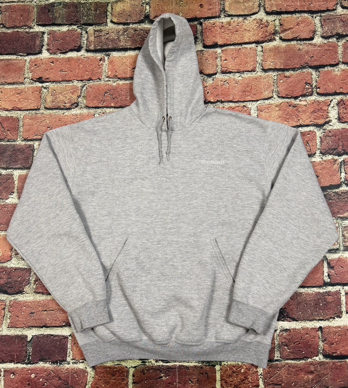 Carhartt Vintage Carhartt Gray Hoodie Sweatshirt 90s Y2K Script Logo Size US L / EU 52-54 / 3 - 1 Thumbnail