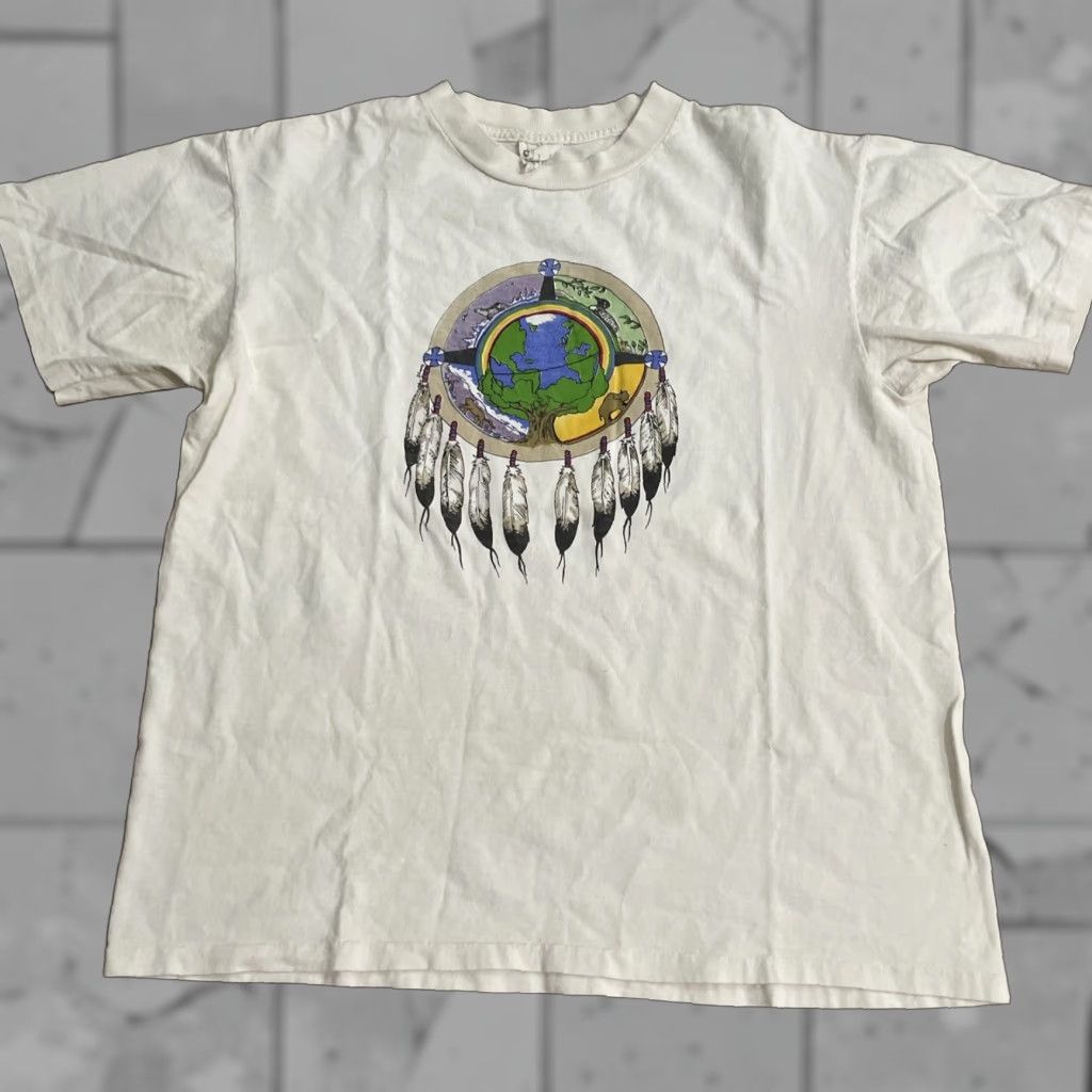 Vintage VTG Oneita T-Shirt Mens Size L White 100% Cotton Single Stitch Graphic Tee Stitch Mens Size US L / EU 52-54 / 3 - 1 Thumbnail