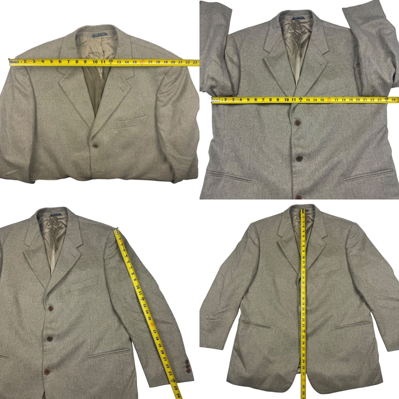 Vintage Today's Man Men's Pure Cashmere 3-Button Jacket Blazer Brown Italy 46R Regular Notch 3-Button Single-Breasted Mens Blazer Size 46R - 8 Thumbnail