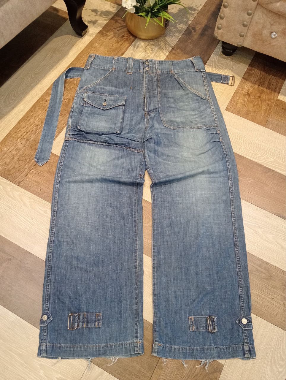 CABANE de ZUCCa RARE CABANE DE ZUCCA BY ISSEY MIYAKE BLUE CARGO JEANS Size US 36 / EU 52 - 2 Thumbnail