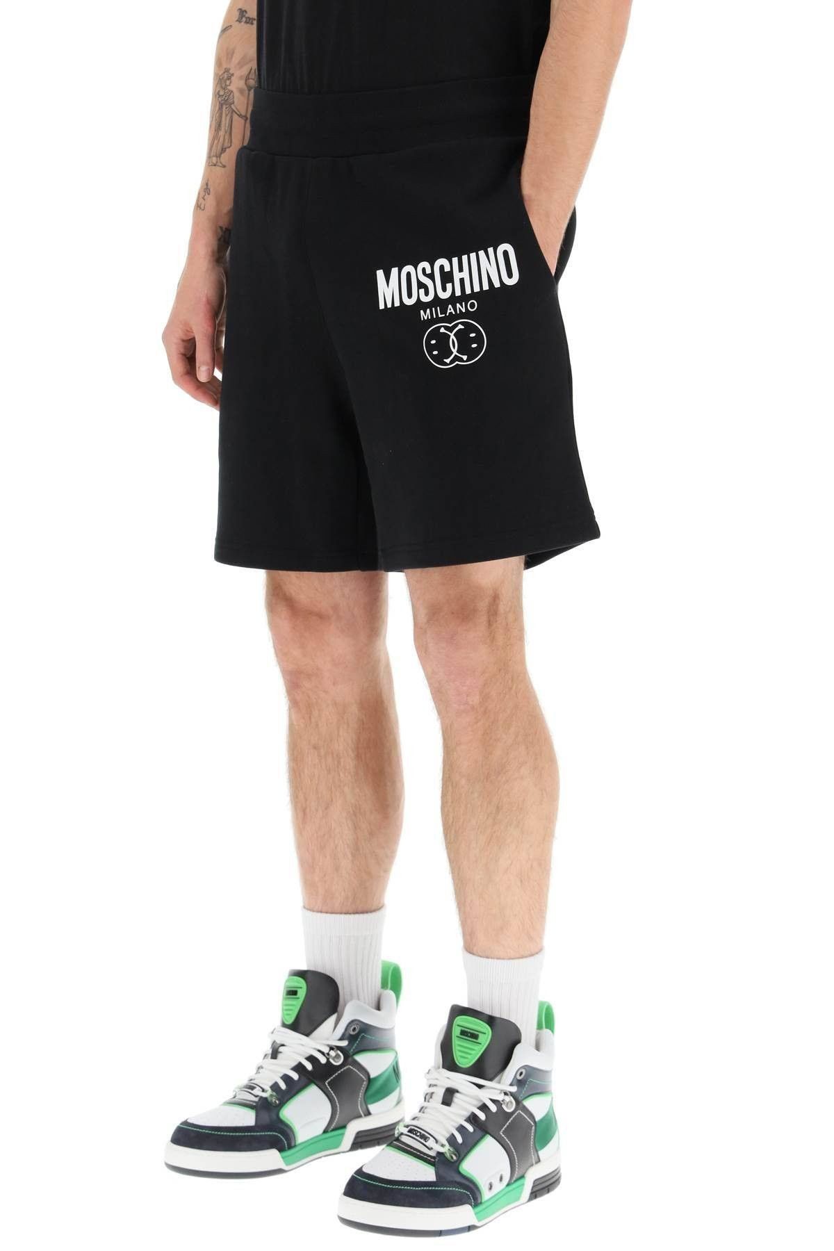 Moschino MOSCHINO Couture green Smiley & logo print shorts Large Size US 34 / EU 50 - 2 Thumbnail