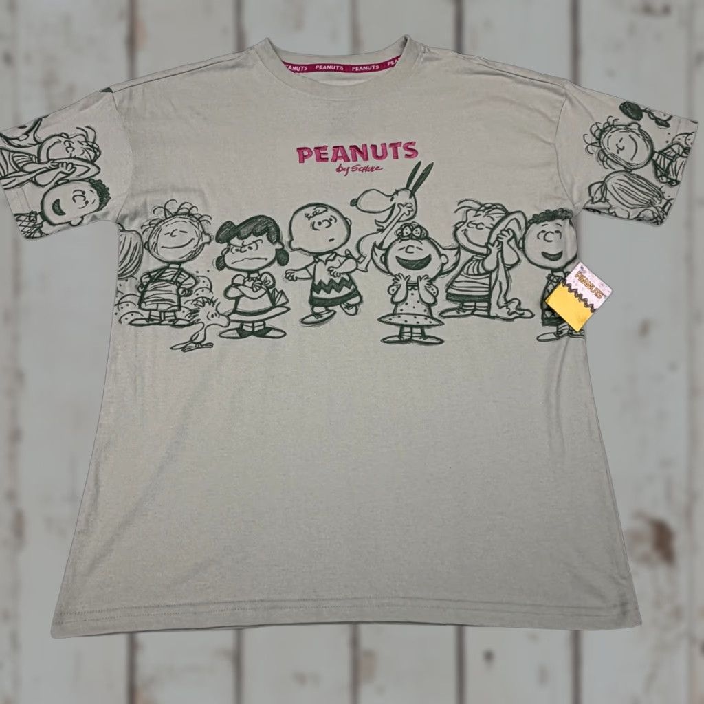 Peanuts Peanuts Cast Shirt Mens XS Green All Over Graphic Tee Snoopy Charlie Brown Size US XS / EU 42 / 0 - 1 Thumbnail
