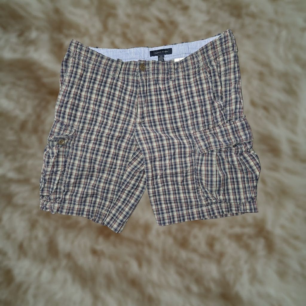 Tommy Hilfiger Tommy Hilfiger Shorts Mens 34 Multicolor Plaid Cargo 100% Cotton Pockets Casual Size US 34 / EU 50 - 1 Thumbnail