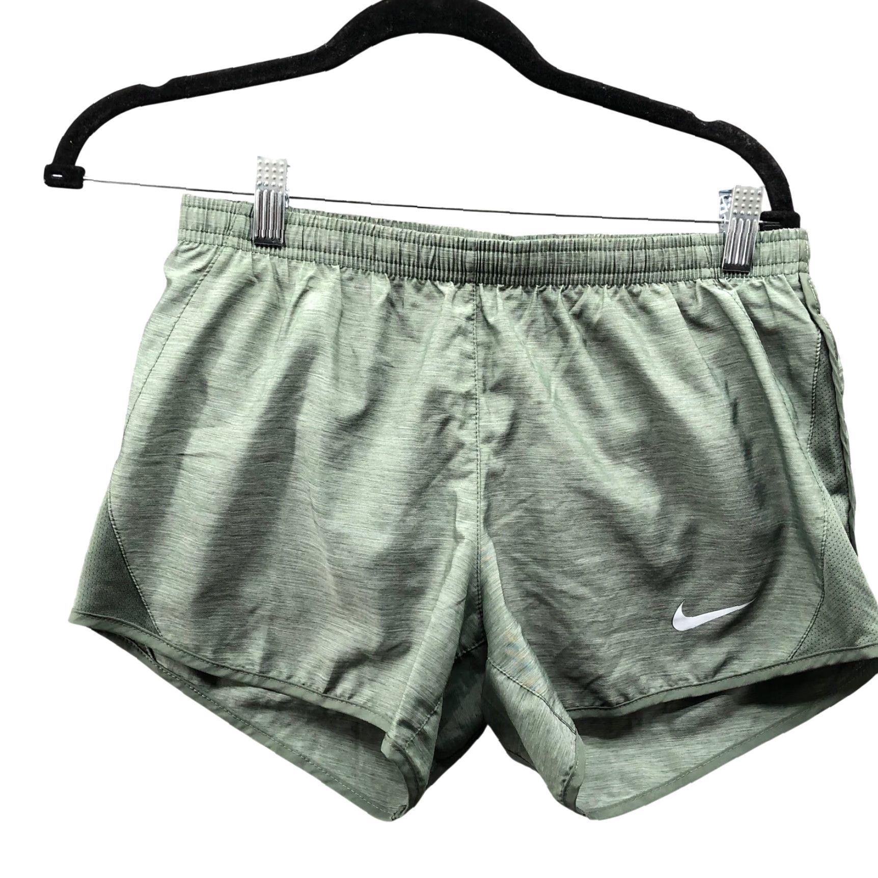 Nike VINTAGE Nike Dri-FIT Running Shorts Womens S Green Heathered Lined Drawstring 3.5" Inches Lightweight Moisture Wicking Athletic Shorts Mens? Size 28" / US 6 / IT 42 - 2 Thumbnail