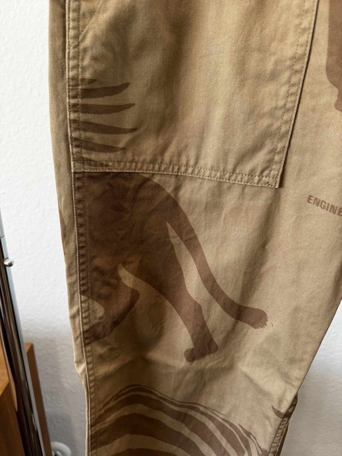 Engineered Garments SS22 Fatigue Pant Cotton Flat Twill Animal Print Khaki sz S Size US 33 - 5 Thumbnail