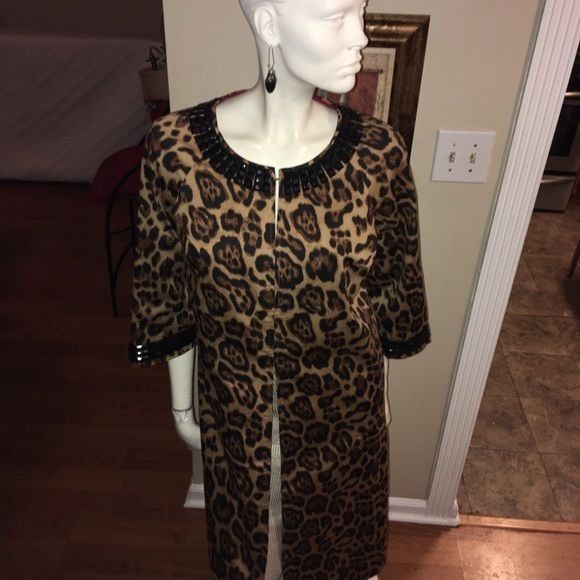 Vintage Newport News Women’s Jeweled Leopard Print 3/4 Sleeved Coat Size S / US 4 / IT 40 - 3 Thumbnail