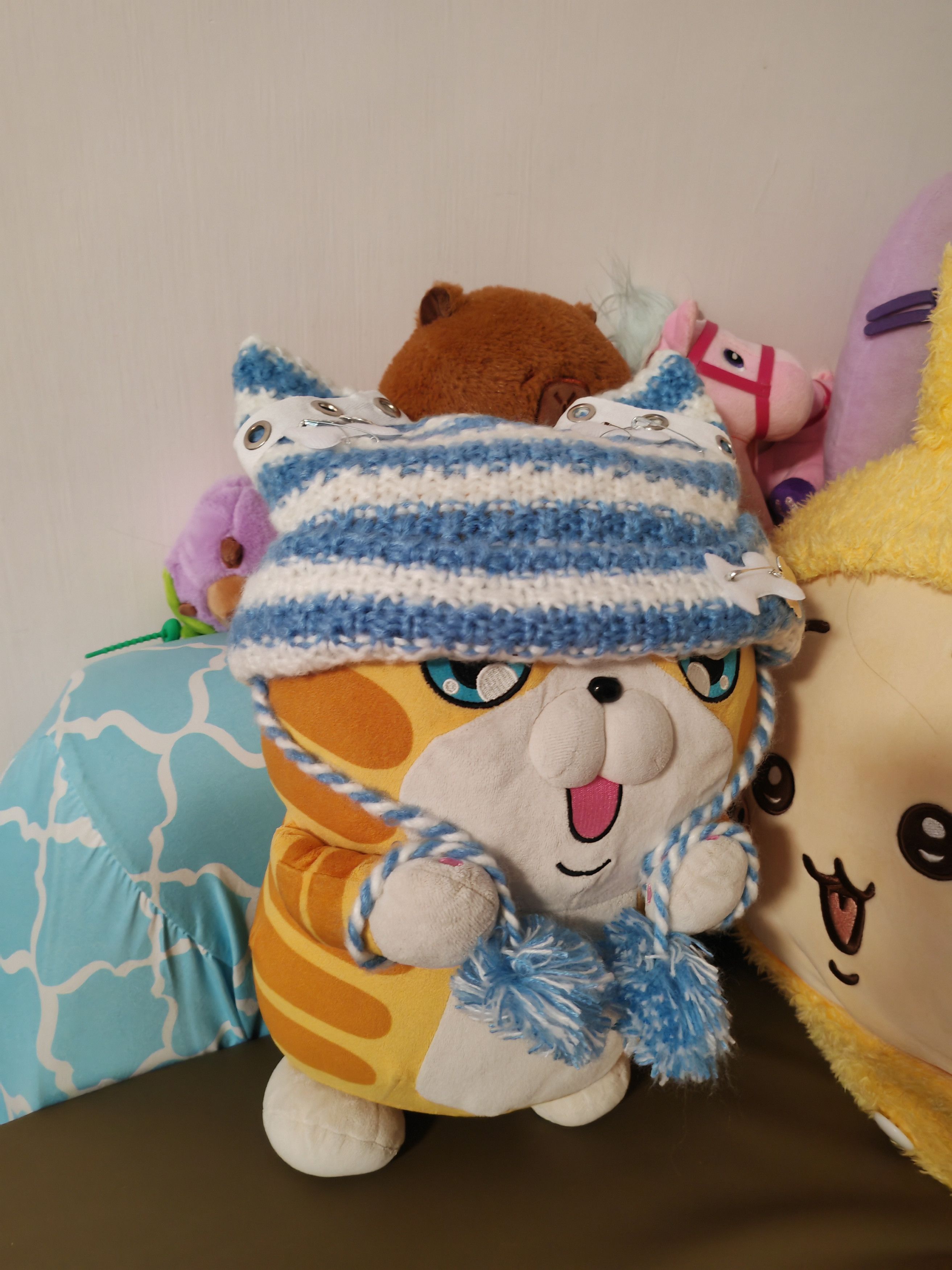 Japanese Brand blue stripe beanie Size ONE SIZE - 7 Thumbnail
