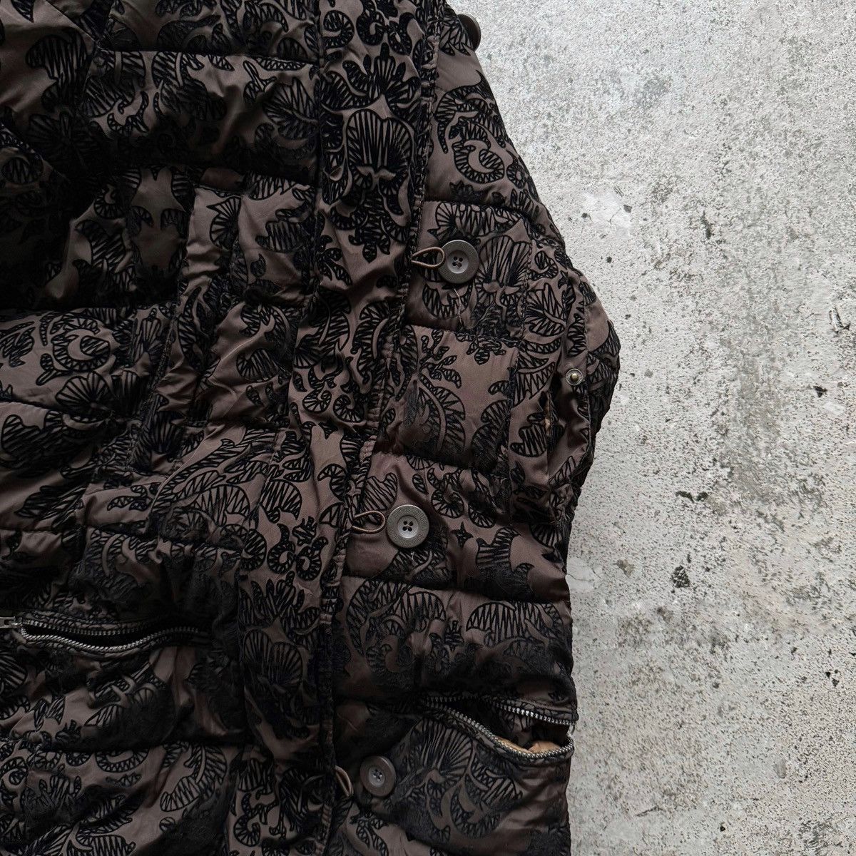 Desigual Desigual Womens Quilted Jacket Hooded Patterned Brown Casual Size S / US 4 / IT 40 - 8 Thumbnail