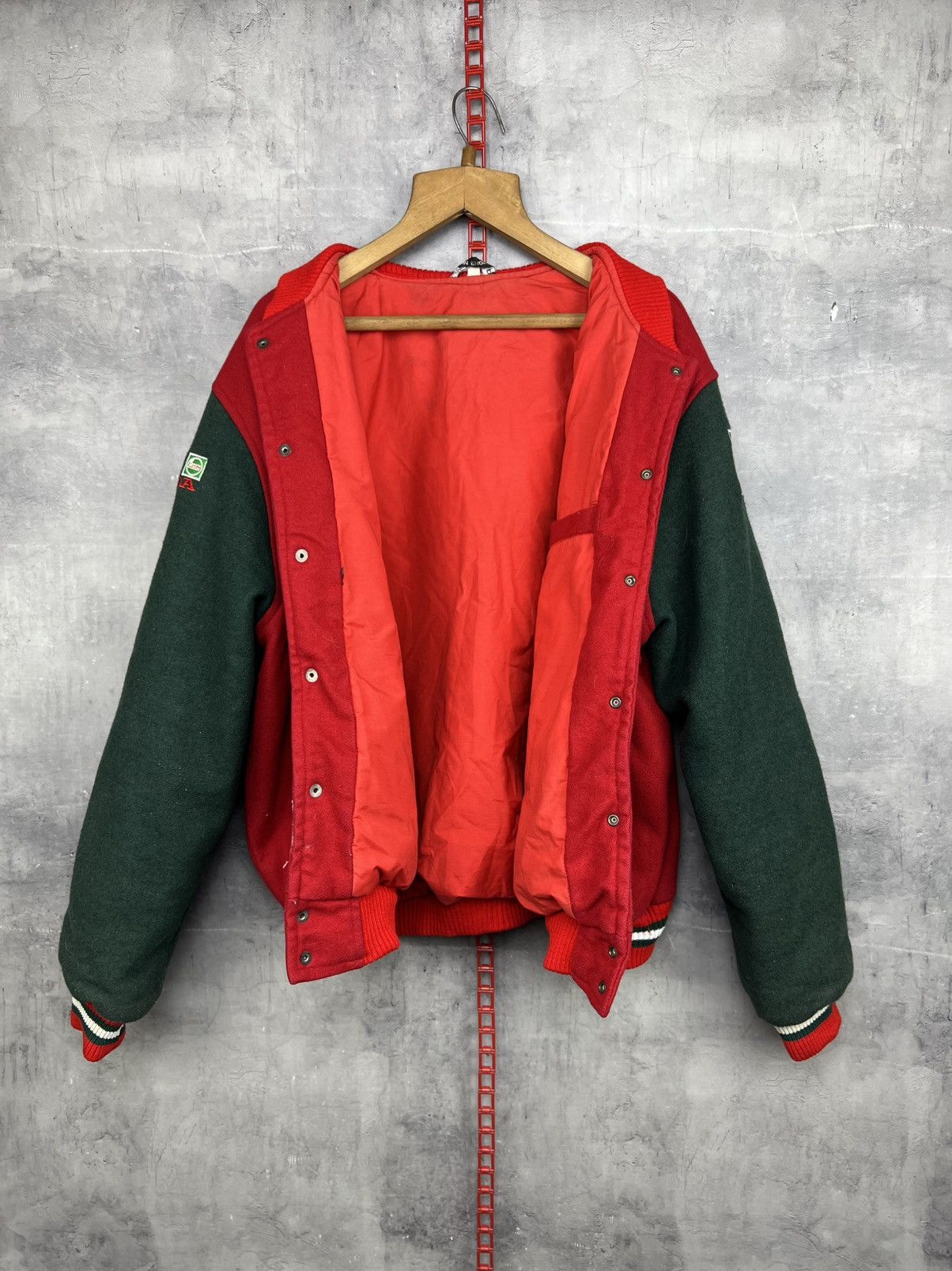 Honda Vintage Honda Castrol Racing Heavy Wool Bomber Jacket Xl Size US XL / EU 56 / 4 - 12 Thumbnail