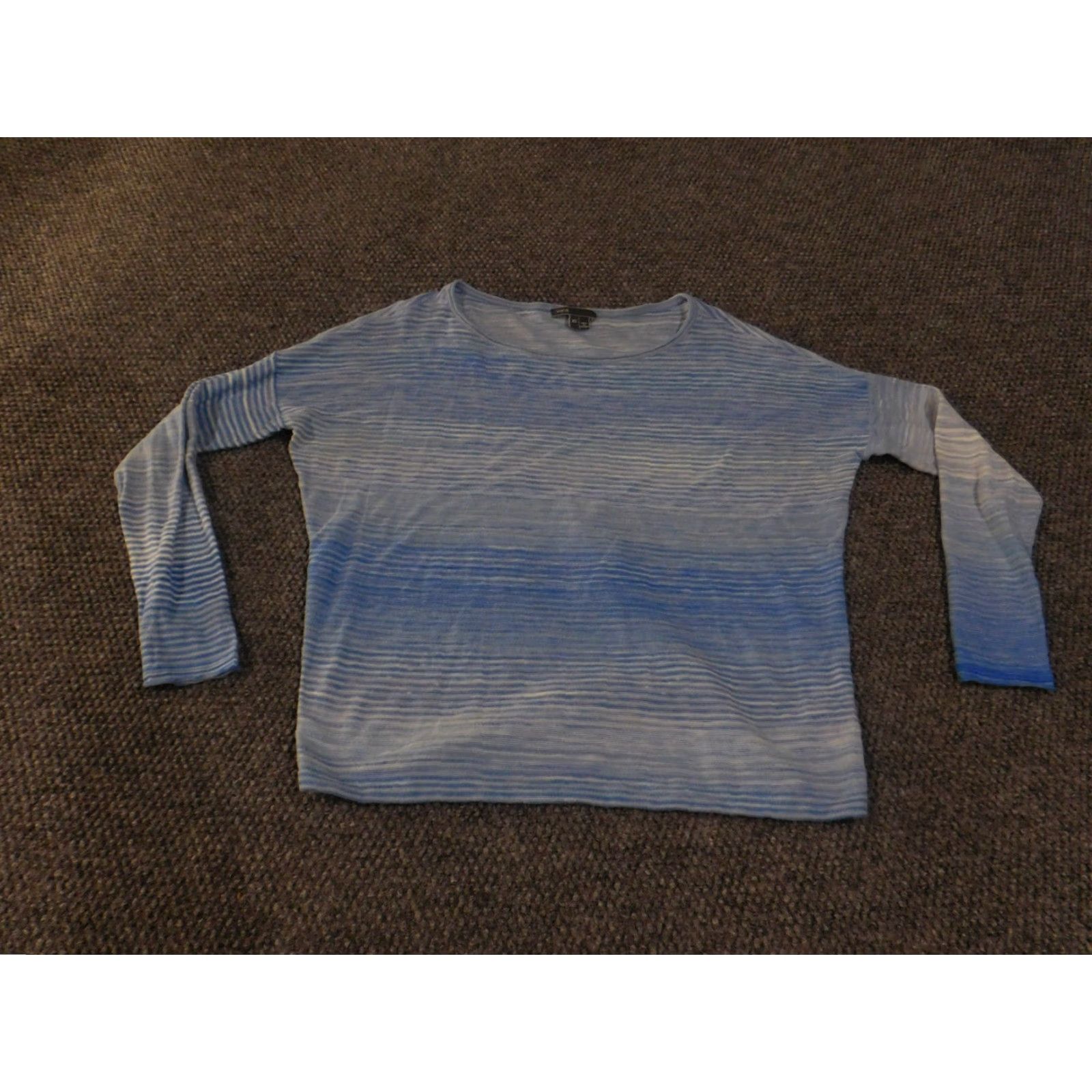 Vince Vince Sweater Womens XS Blue White Striped Lightweight Long Sleeve Crew Neck Top Size XS / US 0-2 / IT 36-38 - 3 Thumbnail