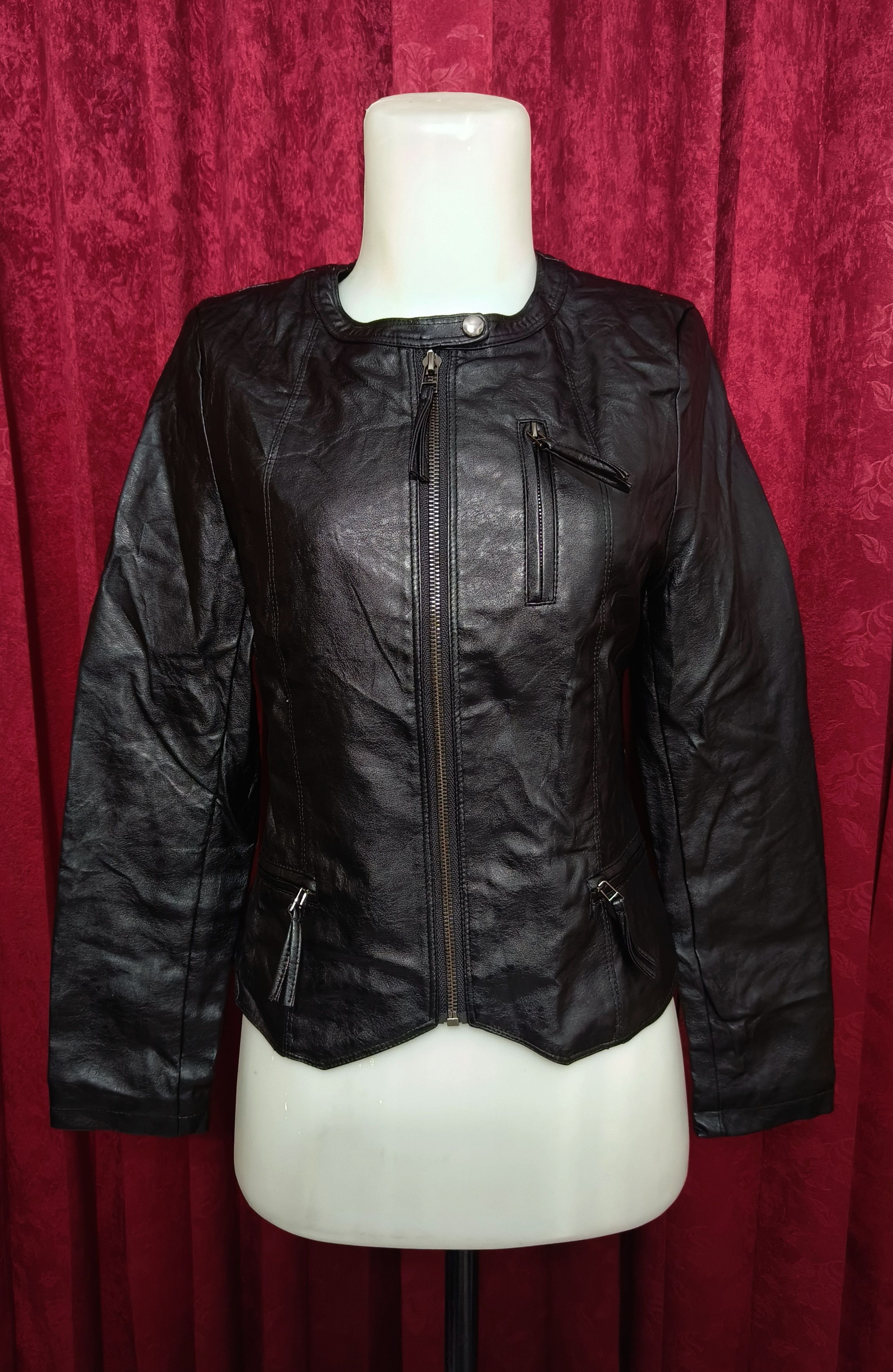 Vintage JULLY-4 Women's Lady Biker Motorcycle Faux Leather Jacket Size S / US 4 / IT 40 - 7 Thumbnail