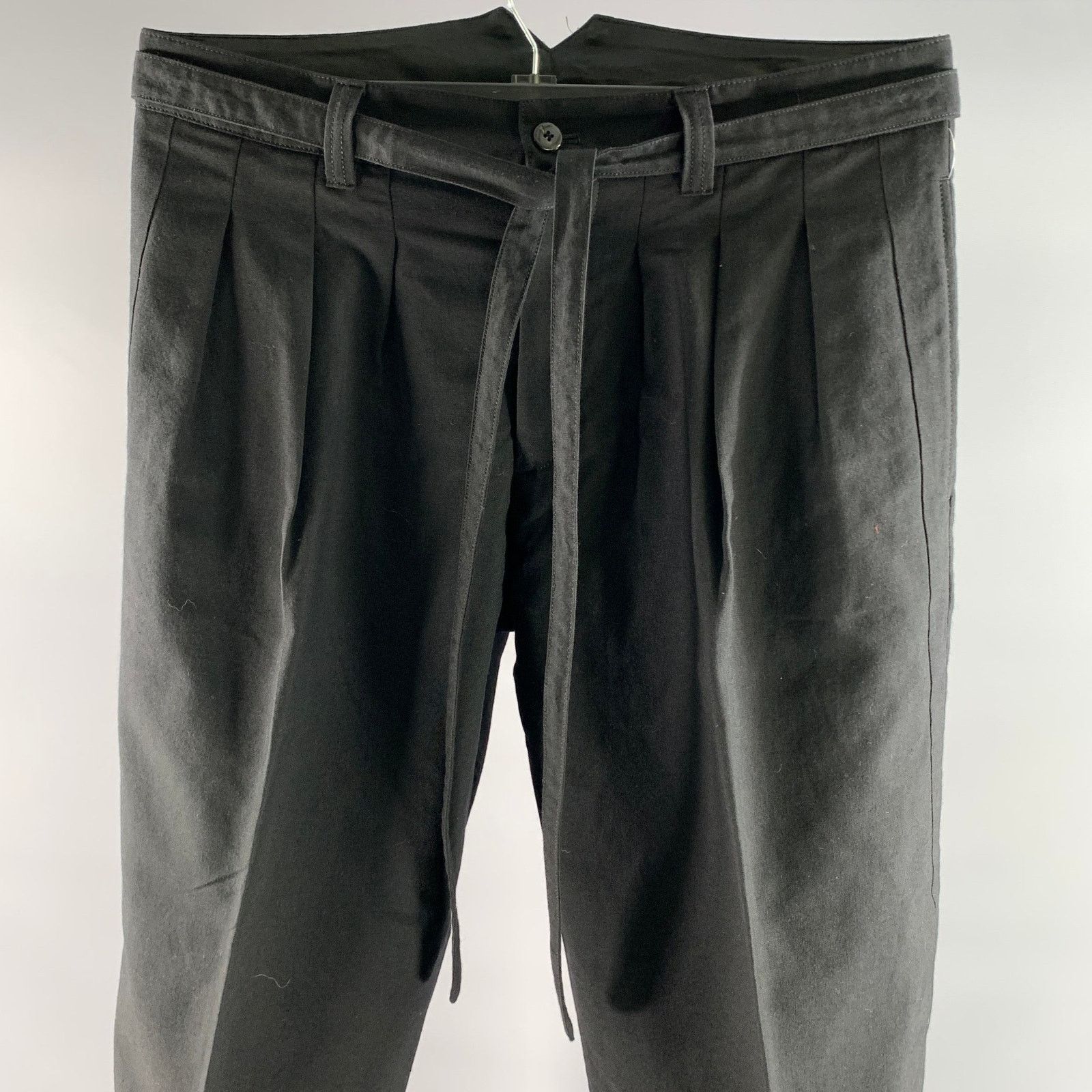 Visvim VISVIM Size L Black Wool Linen Waist Tie Pants Size US 34 / EU 50 - 2 Thumbnail