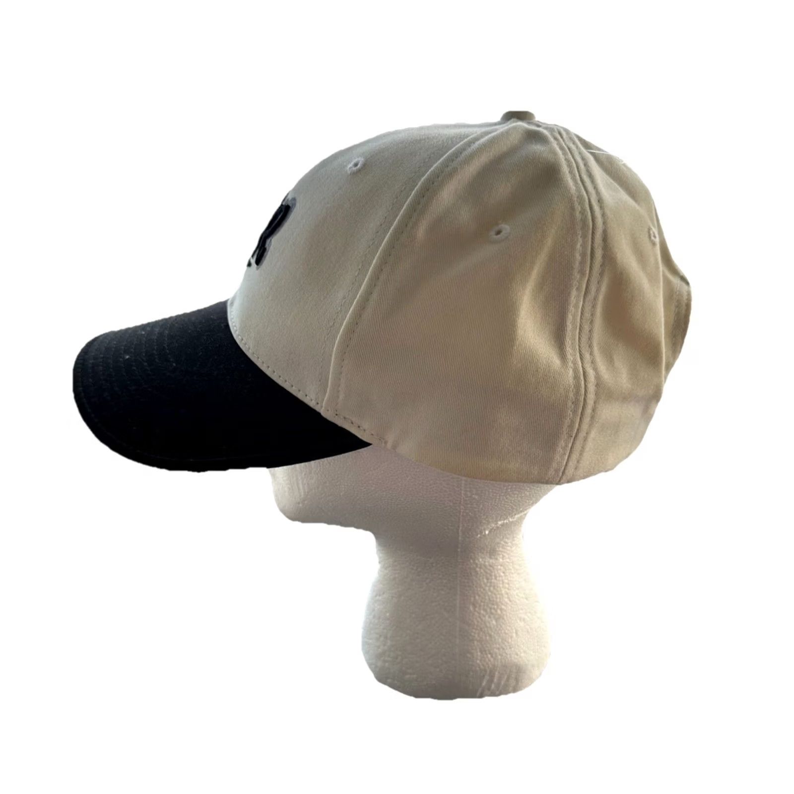 Nike VINTAGE Nike Hat Cap Strap Back White Black Air Logo Swoosh Baseball Mens 90s Adjustable White Logo Men Size ONE SIZE - 4 Thumbnail