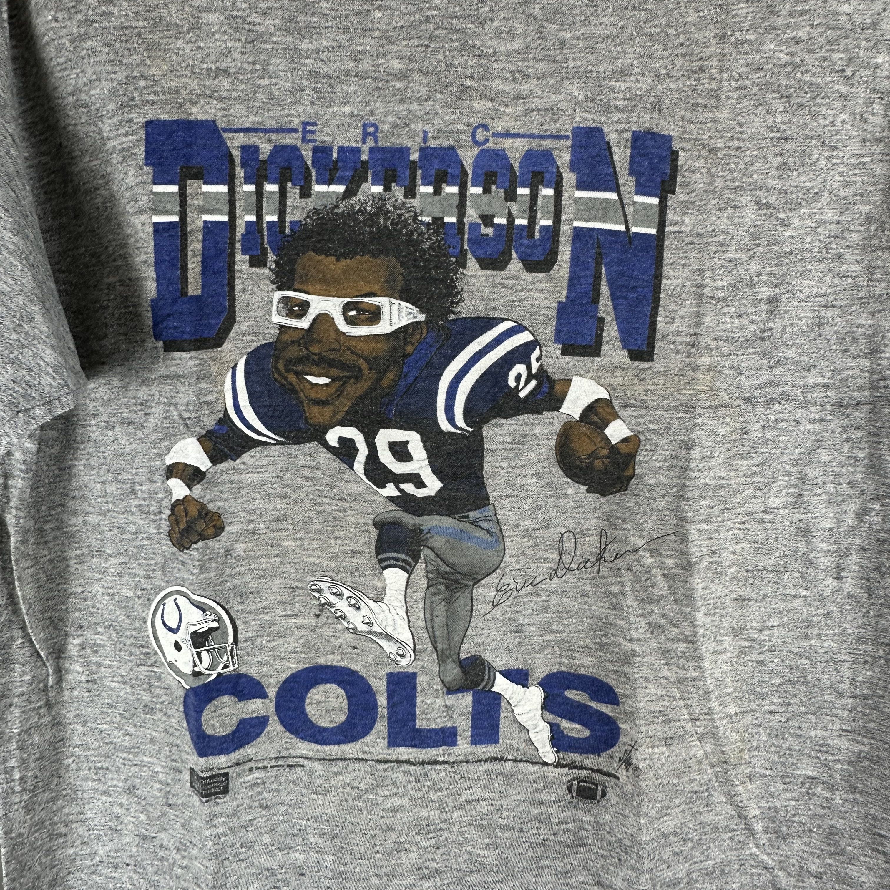 Vintage 987 Eric Dickerson Indianapolis Colts Caricature NFL T-shirt Size US L / EU 52-54 / 3 - 2 Thumbnail
