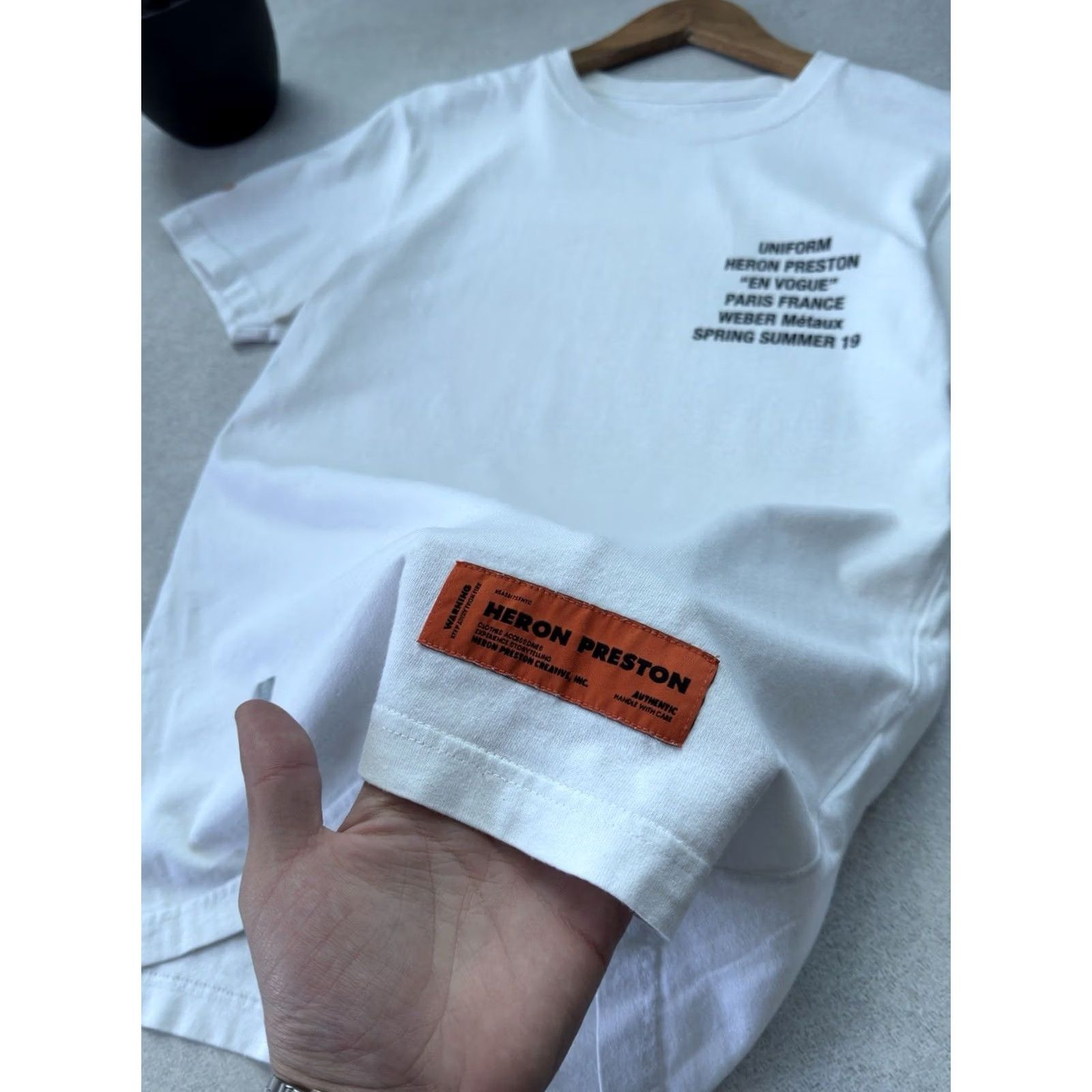 Heron Preston Heron Preston Shirt Mens XS White Metal Worker Logo Size Size US XS / EU 42 / 0 - 5 Thumbnail