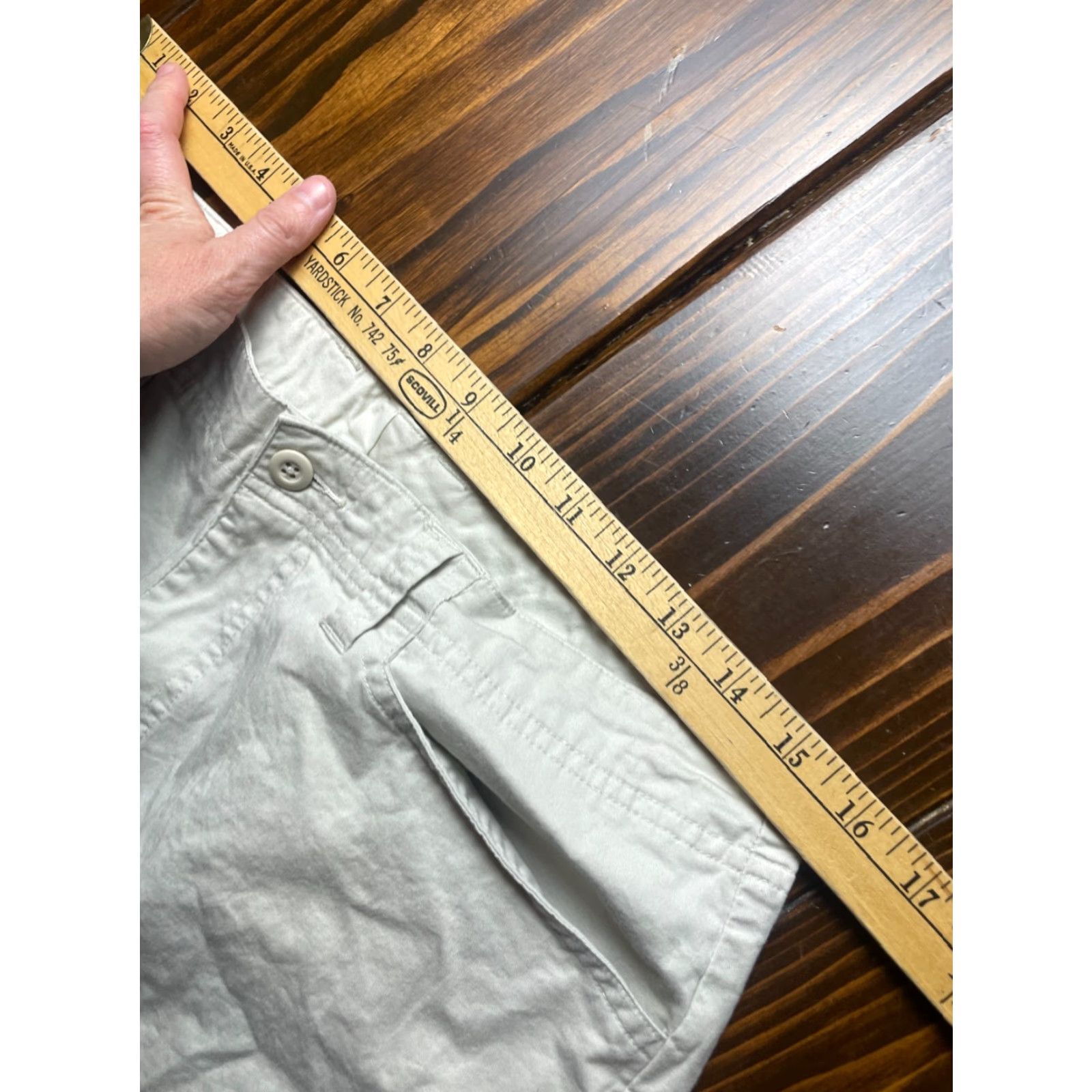 Vintage White Stag Capri Pants Women's 14 Tan High Rise Stretch Pockets Jersey? (Note: Continue) Size 36" / US 14 / IT 50 - 6 Thumbnail