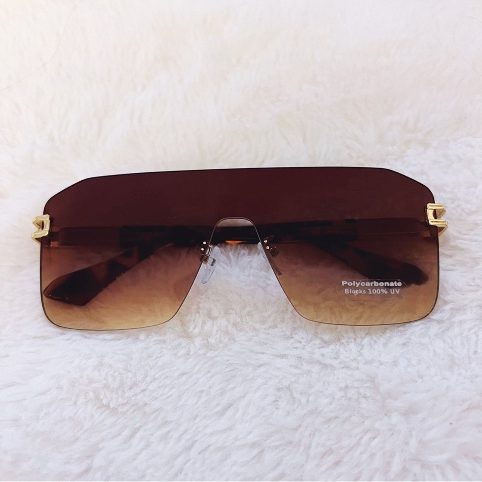 Other Sadie Brown Oversized Rimless Flat-Top Sunglasses Size ONE SIZE - 1 Thumbnail
