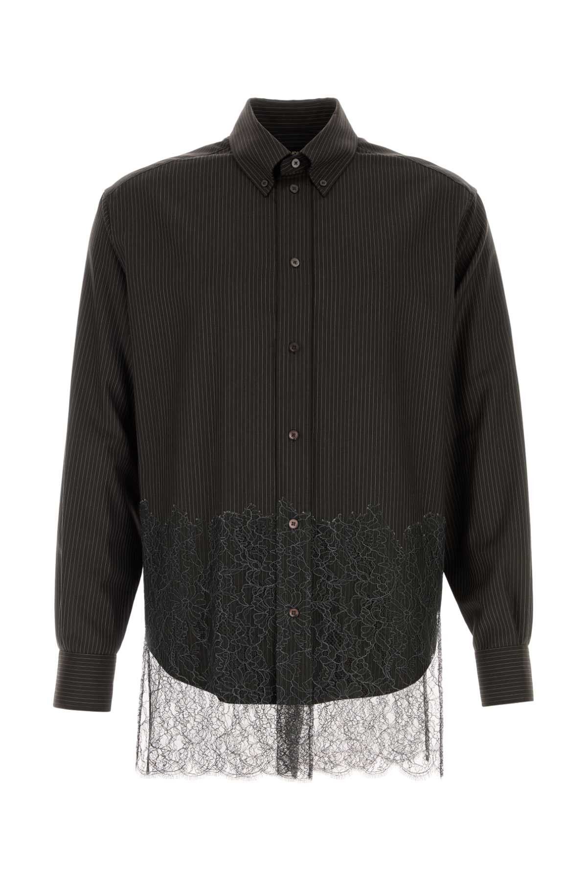 Fendi Embroidered Wool Shirt Size US M / EU 48-50 / 2 - 1 Thumbnail