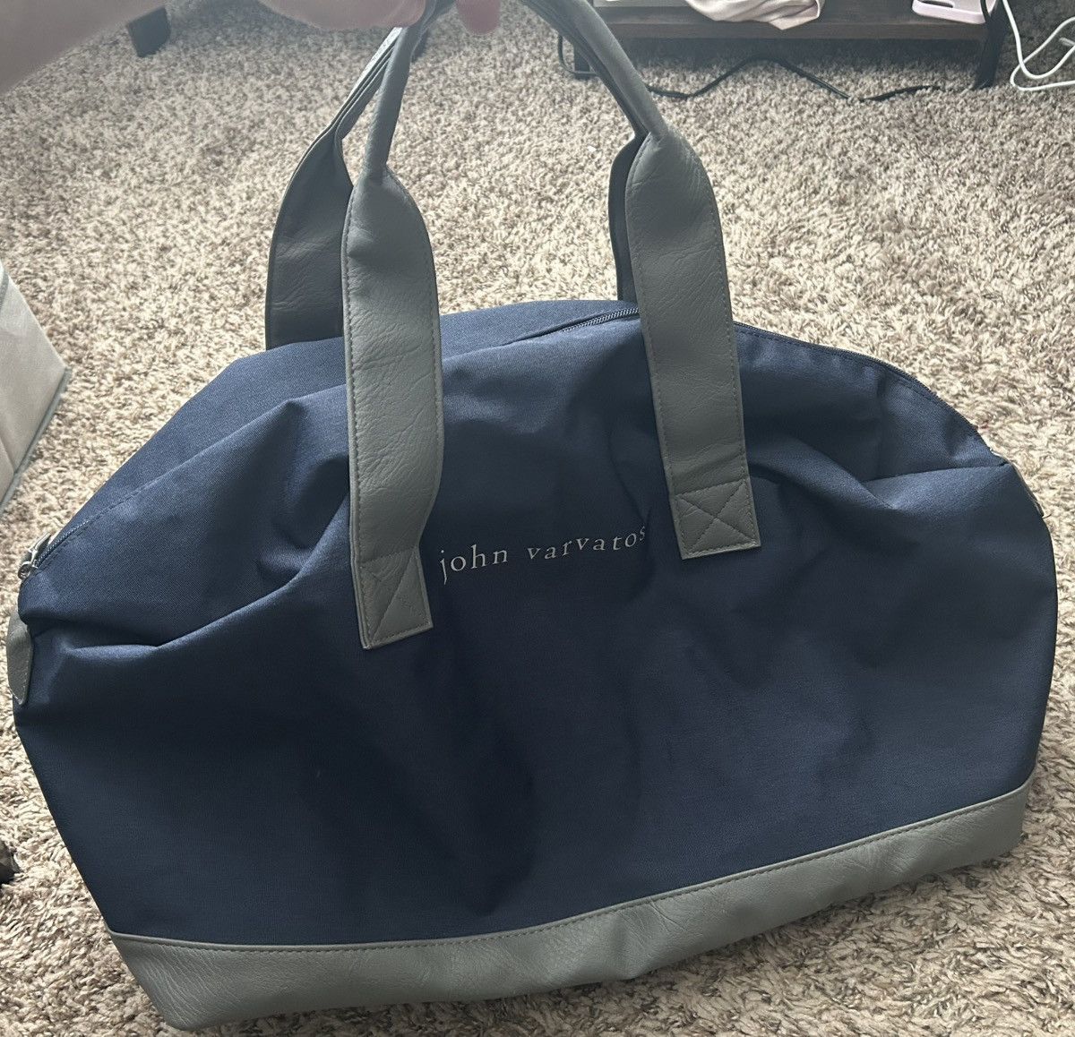 John Varvatos John Varvatos Navy and Gray Duffel Bag Size ONE SIZE - 3 Thumbnail