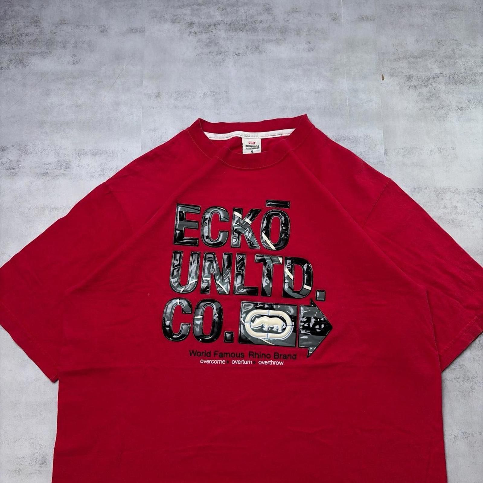 Ecko Unltd. Y2K Red Ecko Unltd Grunge Skater T-Shirt Size US XL / EU 56 / 4 - 2 Thumbnail
