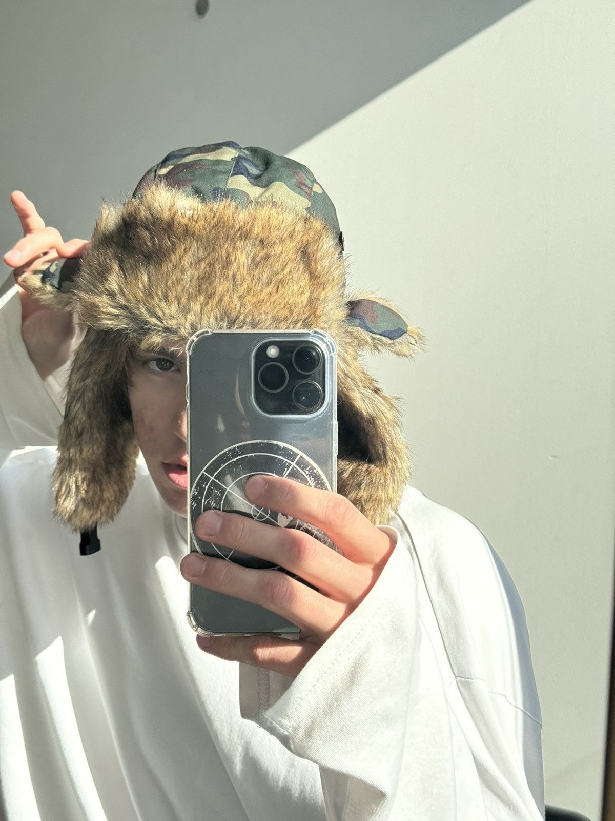 Hysteric Glamour Vintage Camo fuzzy mohair japanese ushanka hat avant garde Size ONE SIZE - 11 Thumbnail