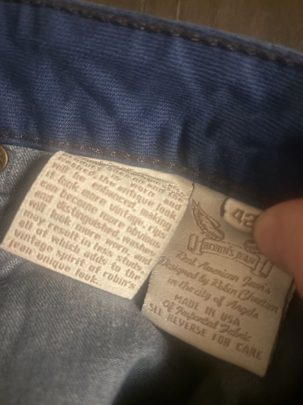 Robins Jeans × Vintage Rare 2000s blue vintage robins designer jeans for sale 42/34 Size US 42 / EU 58 - 5 Thumbnail