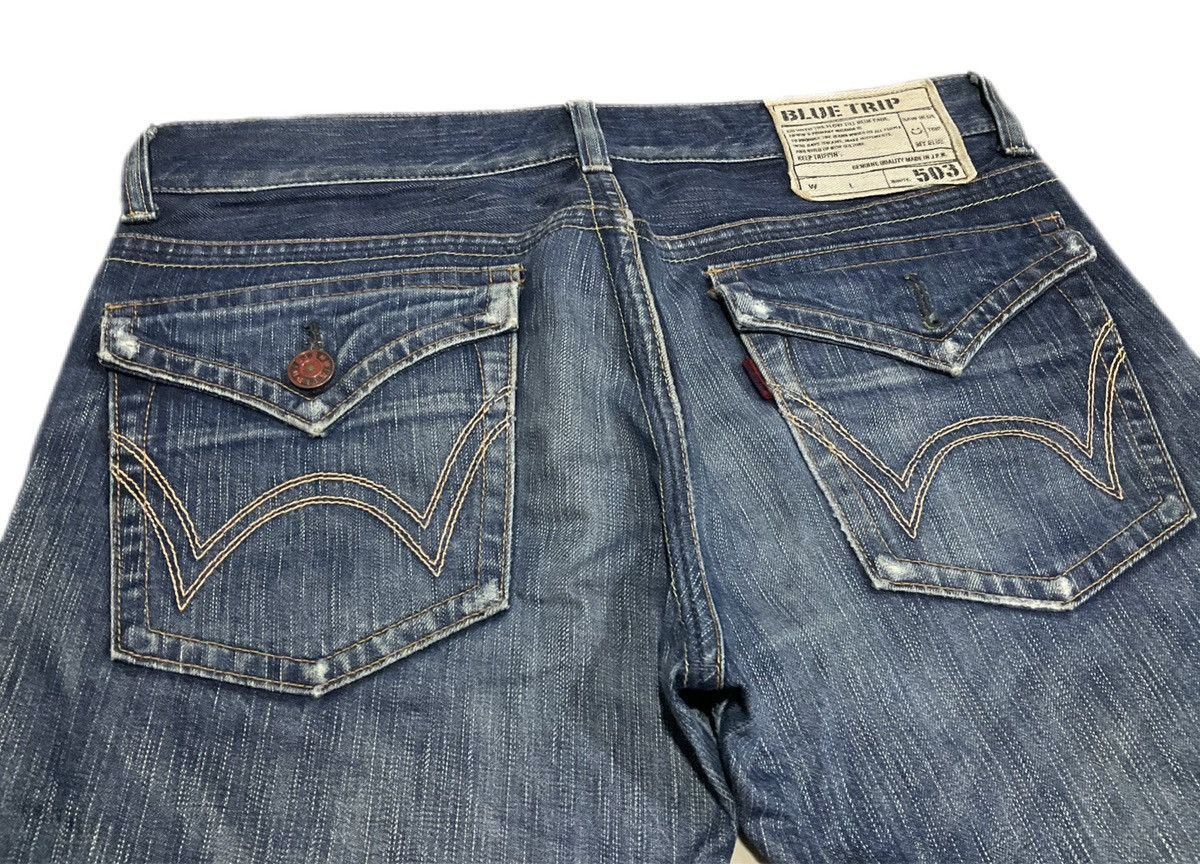 If Six Was Nine × Japanese Brand 🔥Sick Y2K Edwin 503 Flare Denim Distressed Faded Size US 36 / EU 52 - 7 Thumbnail