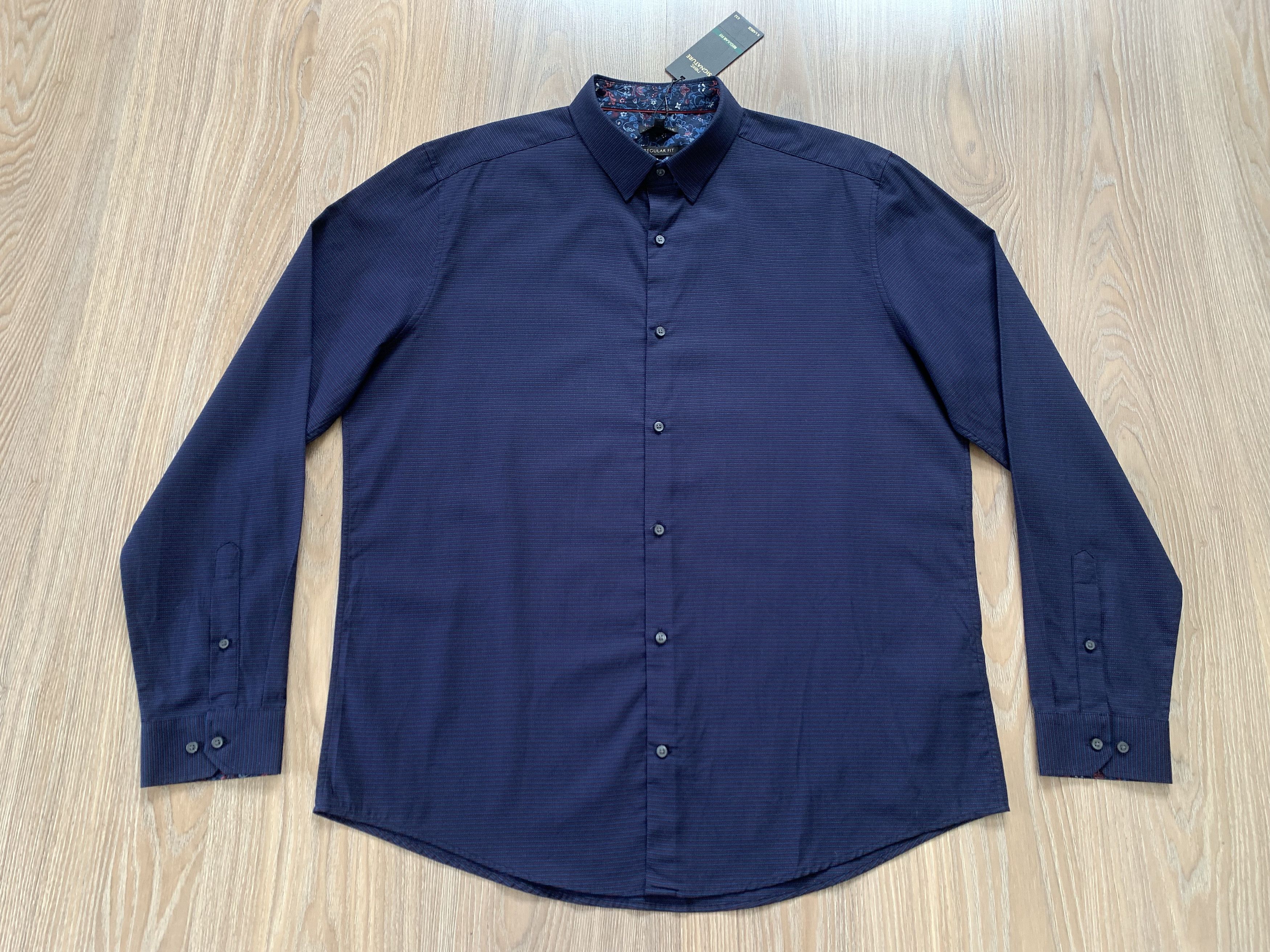 NEXT Next Signature Blue Cotton Long Sleeve Button Up Size US XL / EU 56 / 4 - 2 Thumbnail