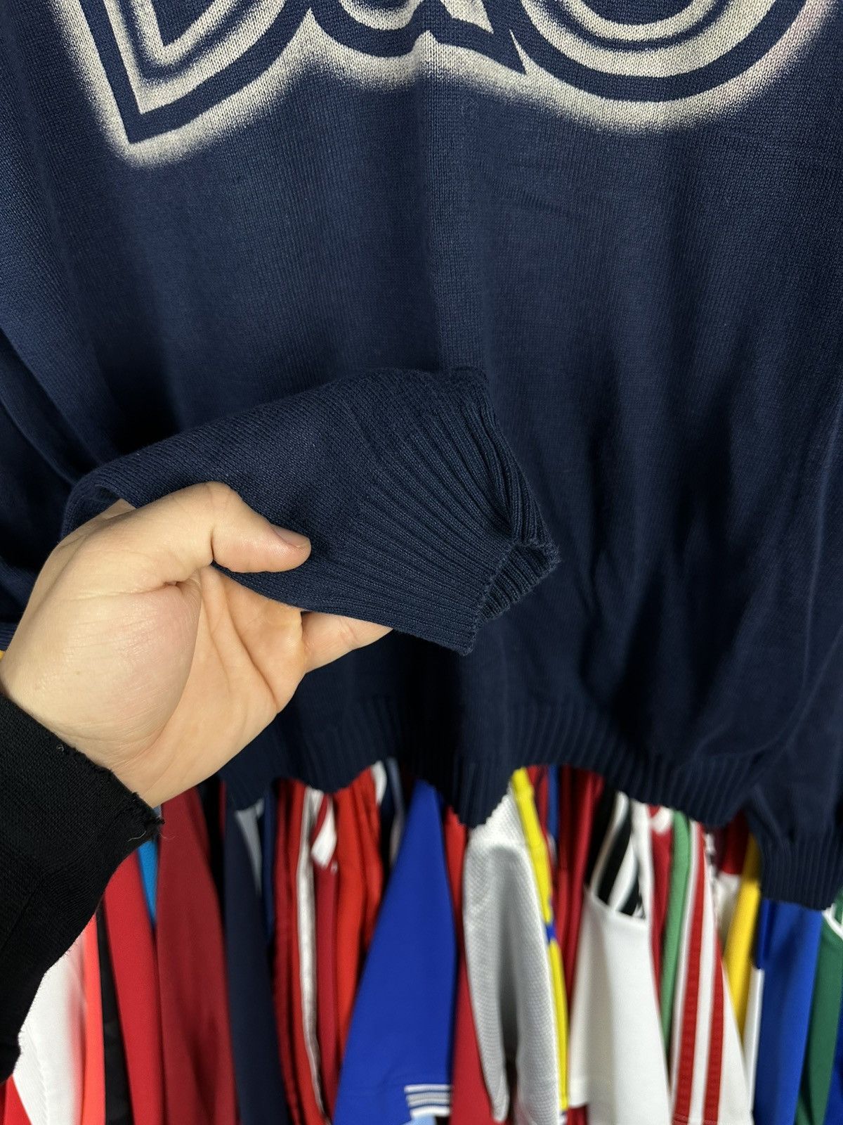 Dolce & Gabbana Dolce & Gabbana Logo Knit Sweater Navy Size L Vintage D&G Size US L / EU 52-54 / 3 - 5 Thumbnail