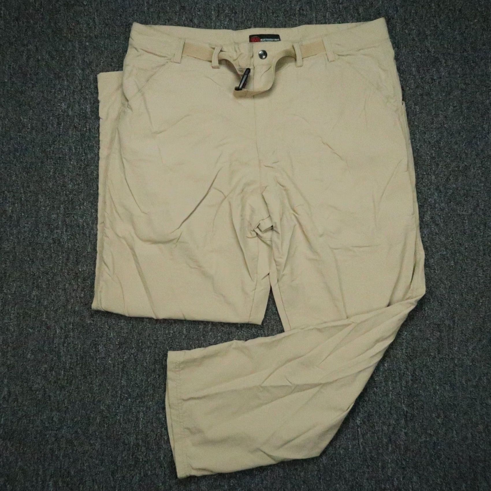 Vintage Scottevest Pants Men 40x30 Khaki Tan Belted Hiking Travel TEC Pockets Size 40R - 2 Thumbnail