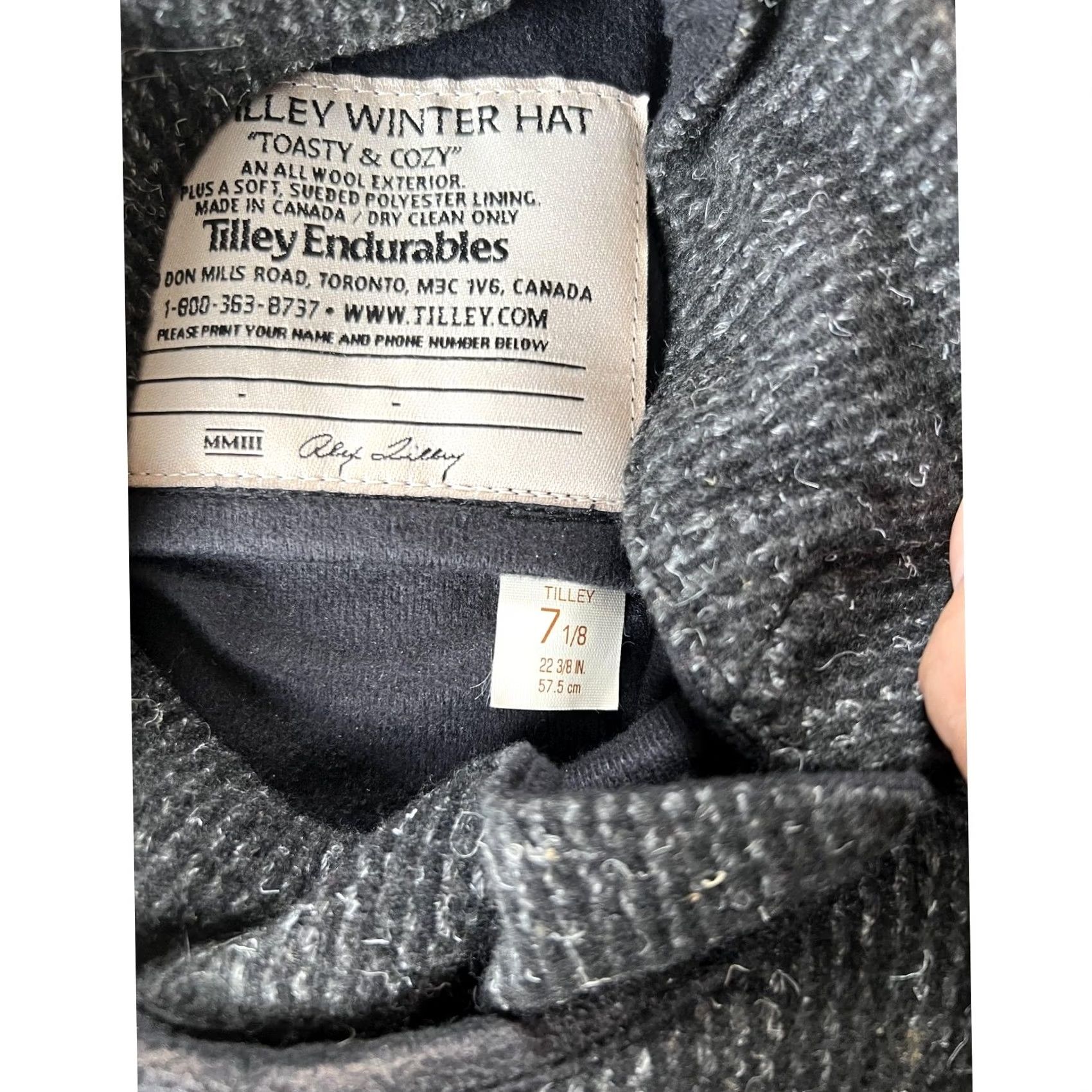 Tilley Tilley Endurables Hat Bucket Mens 7 1/8 Gray Tweed Lined Insulated Winter Size ONE SIZE - 5 Thumbnail