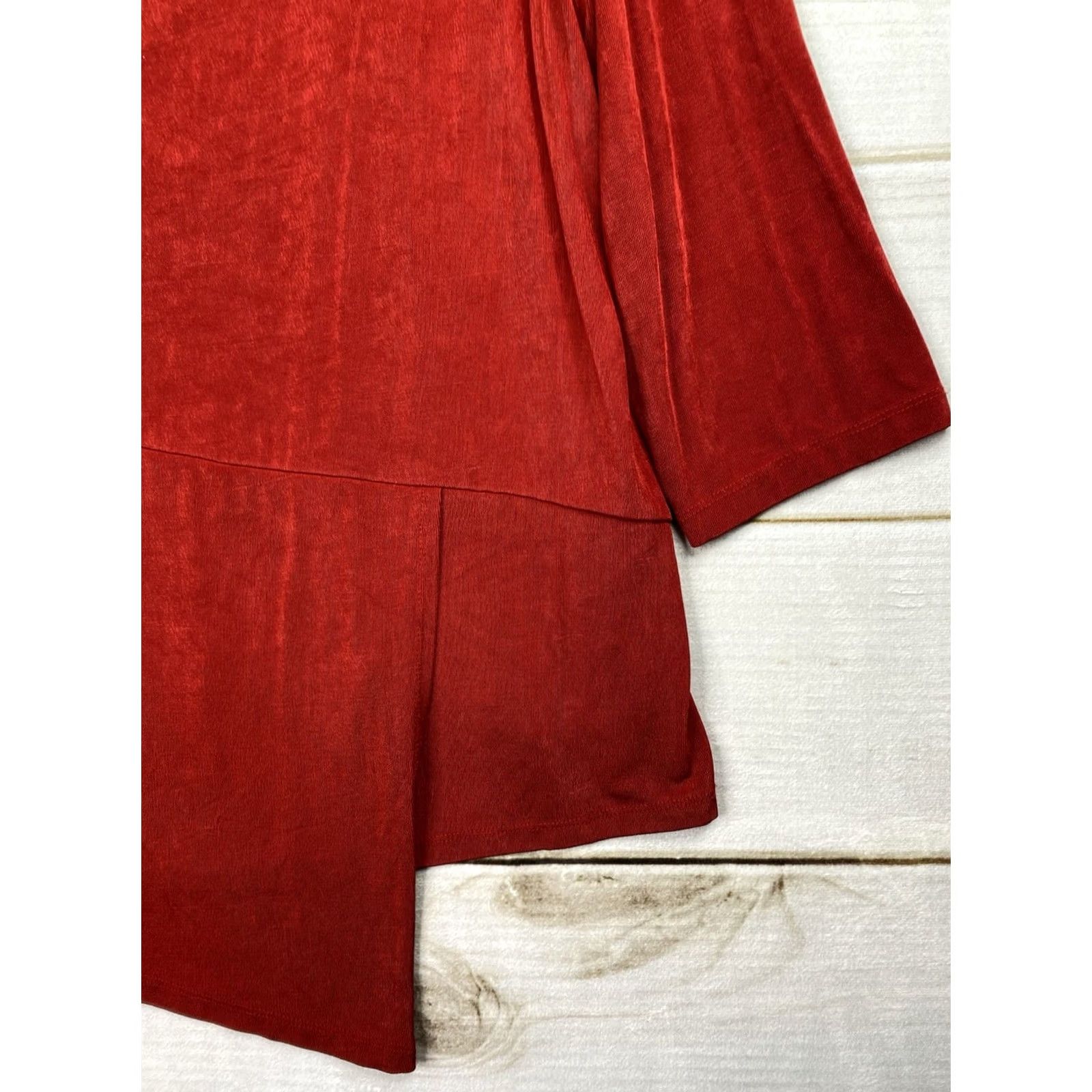 Vintage Chico's Tunic Shirt XL Red Long Sleeve Travel Knit Casual Scoop Neck - Regular Womens Size XL / US 12-14 / IT 48-50 - 2 Thumbnail