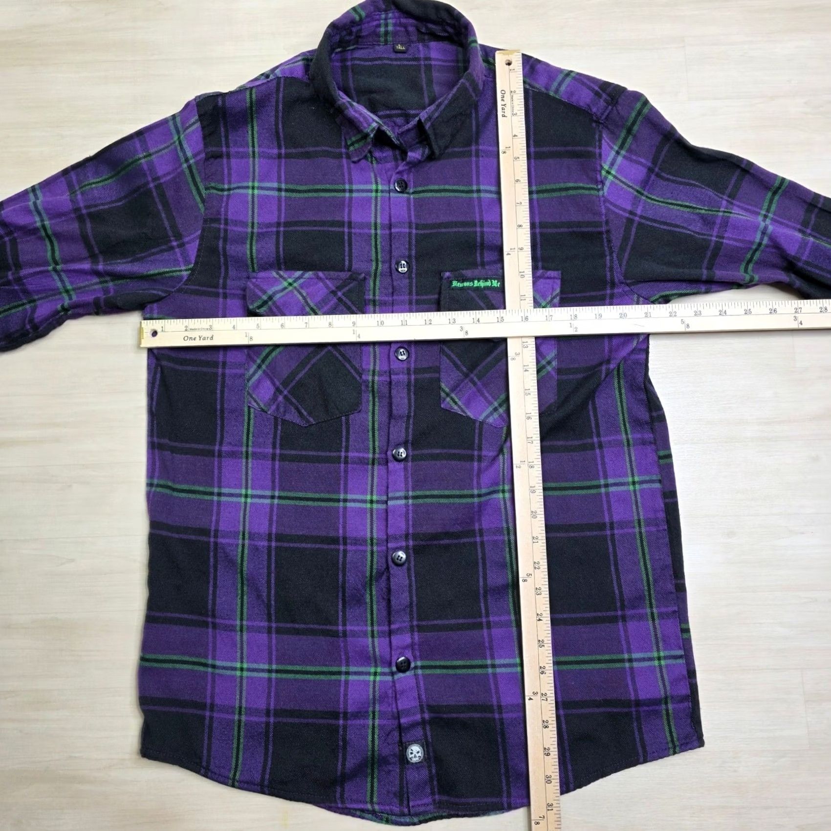 Vintage Demons Behind Me Plaid Flannel Shirt LT Large Tall Size US L / EU 52-54 / 3 - 5 Thumbnail