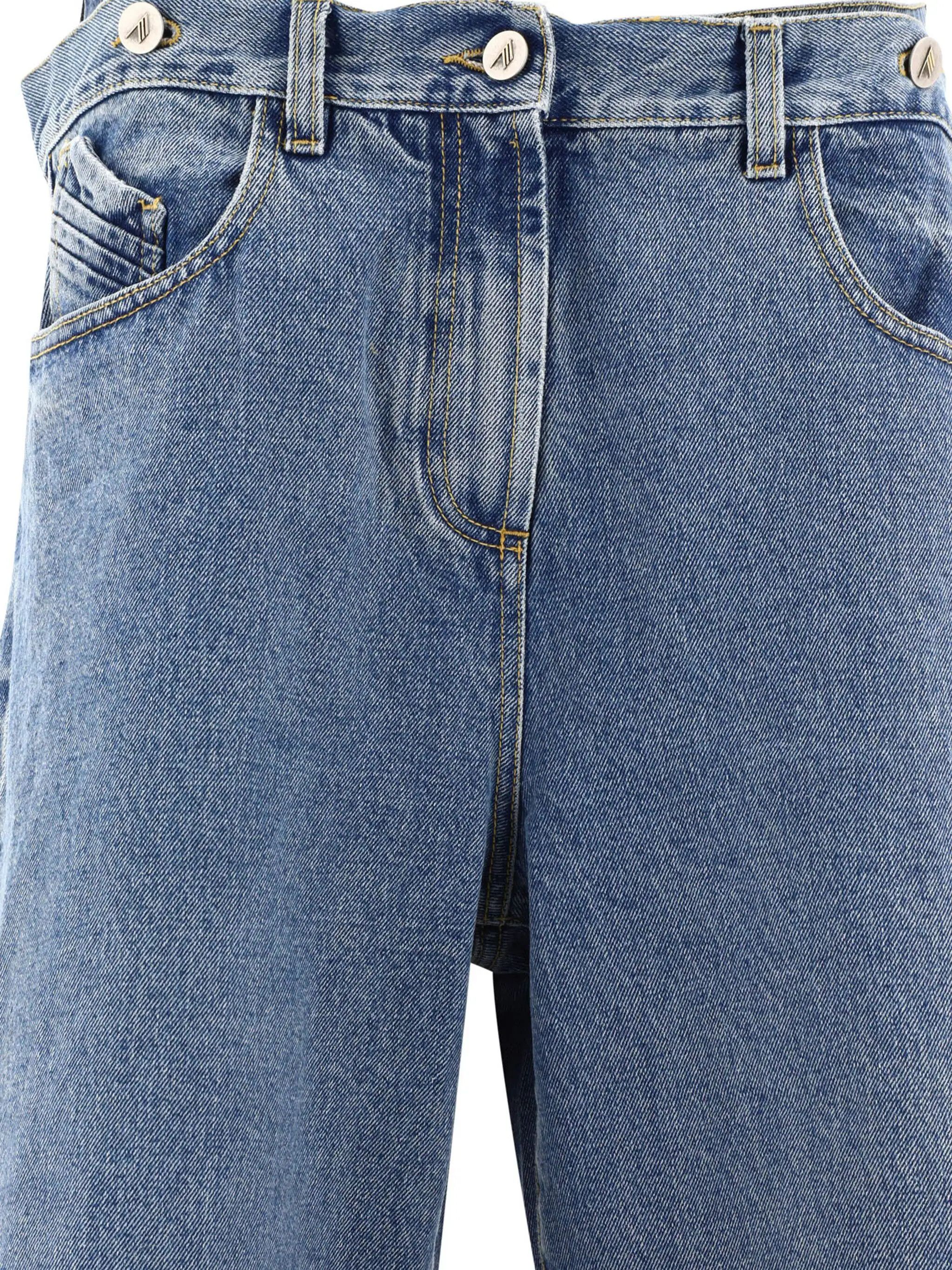 The Attico o1s22i1n1024 Layered Baggy Jeans in Denim Blue Size 26" / US 2 / IT 38 - 3 Thumbnail