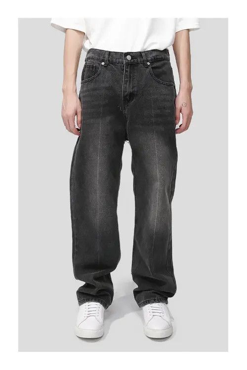 Other Loose elastic waist straight leg simple washed jeans Size US 32 / EU 48 - 7 Thumbnail