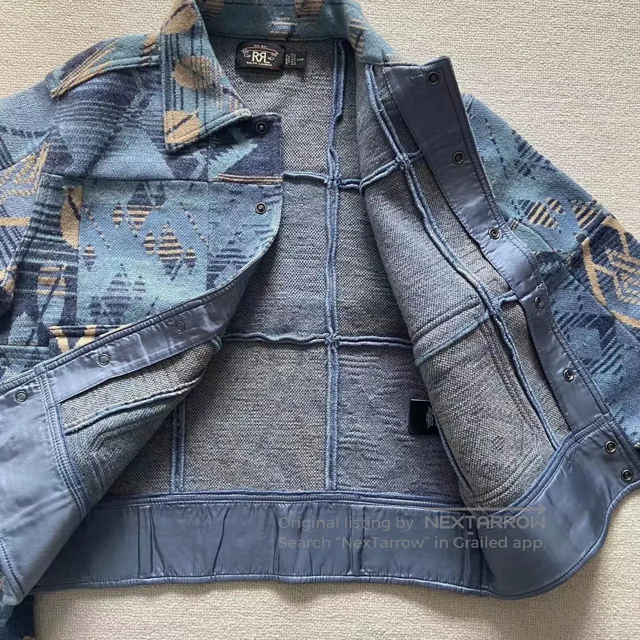 RRL Ralph Lauren Double RRL Navajo Vintage Indigo Shirt Jacket Women's. Size M / US 6-8 / IT 42-44 - 5 Thumbnail