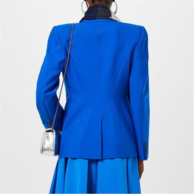 Alexander McQueen o1g2r1mq0824 Double Breasted Wool Jackets in Blue Size XS / US 0-2 / IT 36-38 - 4 Thumbnail